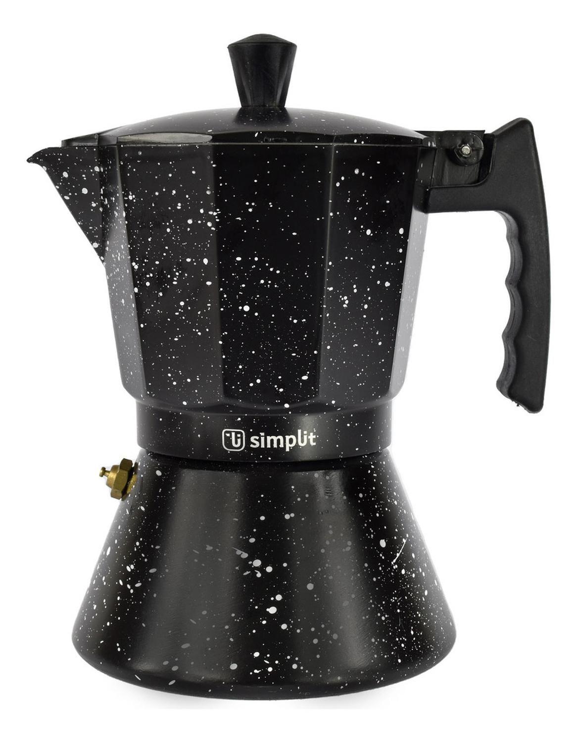 Pack Cafetera Italiana 4 Tz + Espumador 4 en 1 Negro Simplit-6