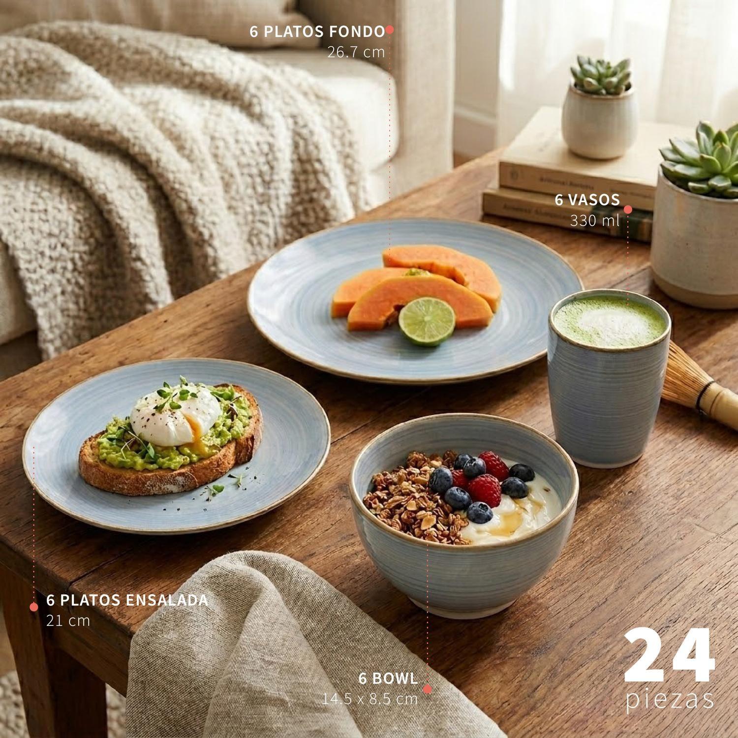 Juego Loza Cerámica 24 pcs Amalfi Simplit-2