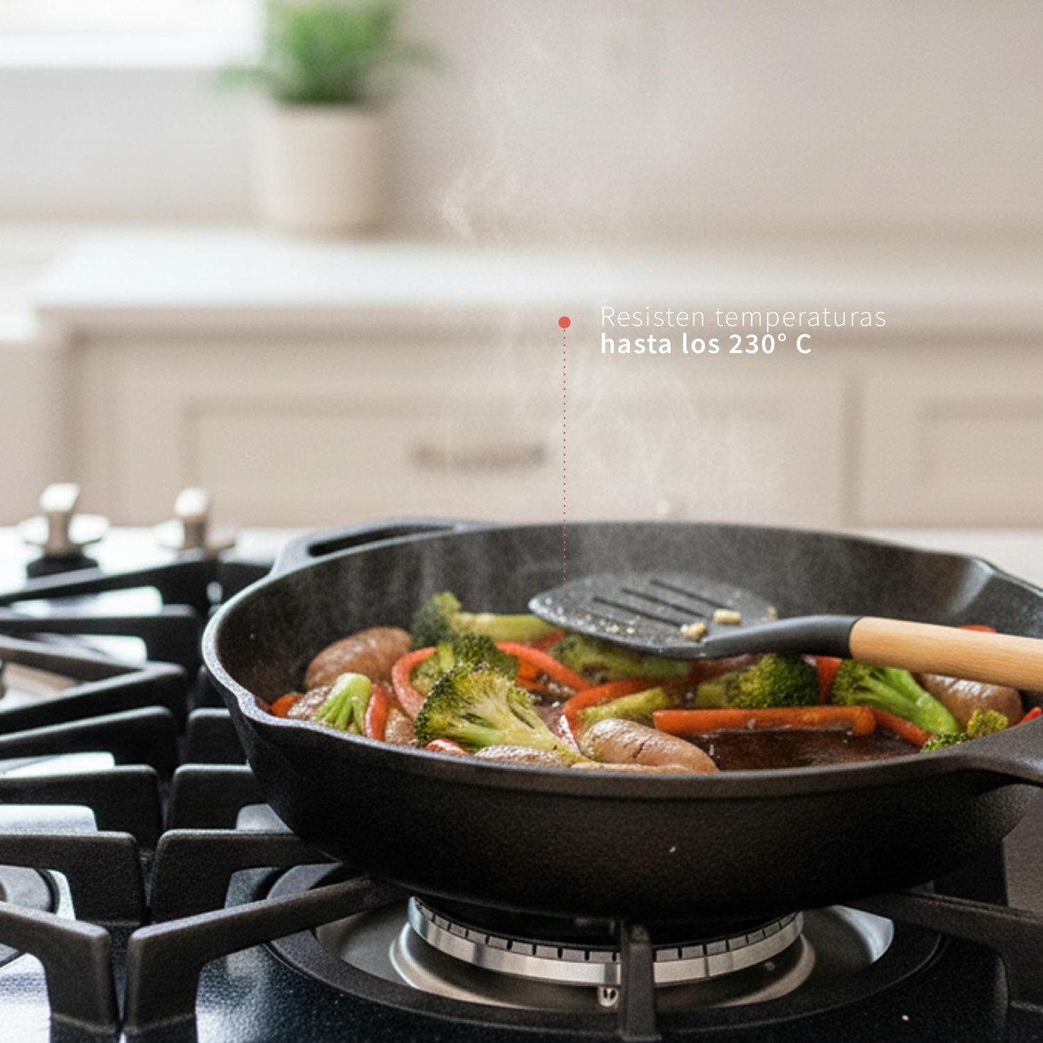 Set 12 Utensilios De Cocina Silicona Negro Simplit-2