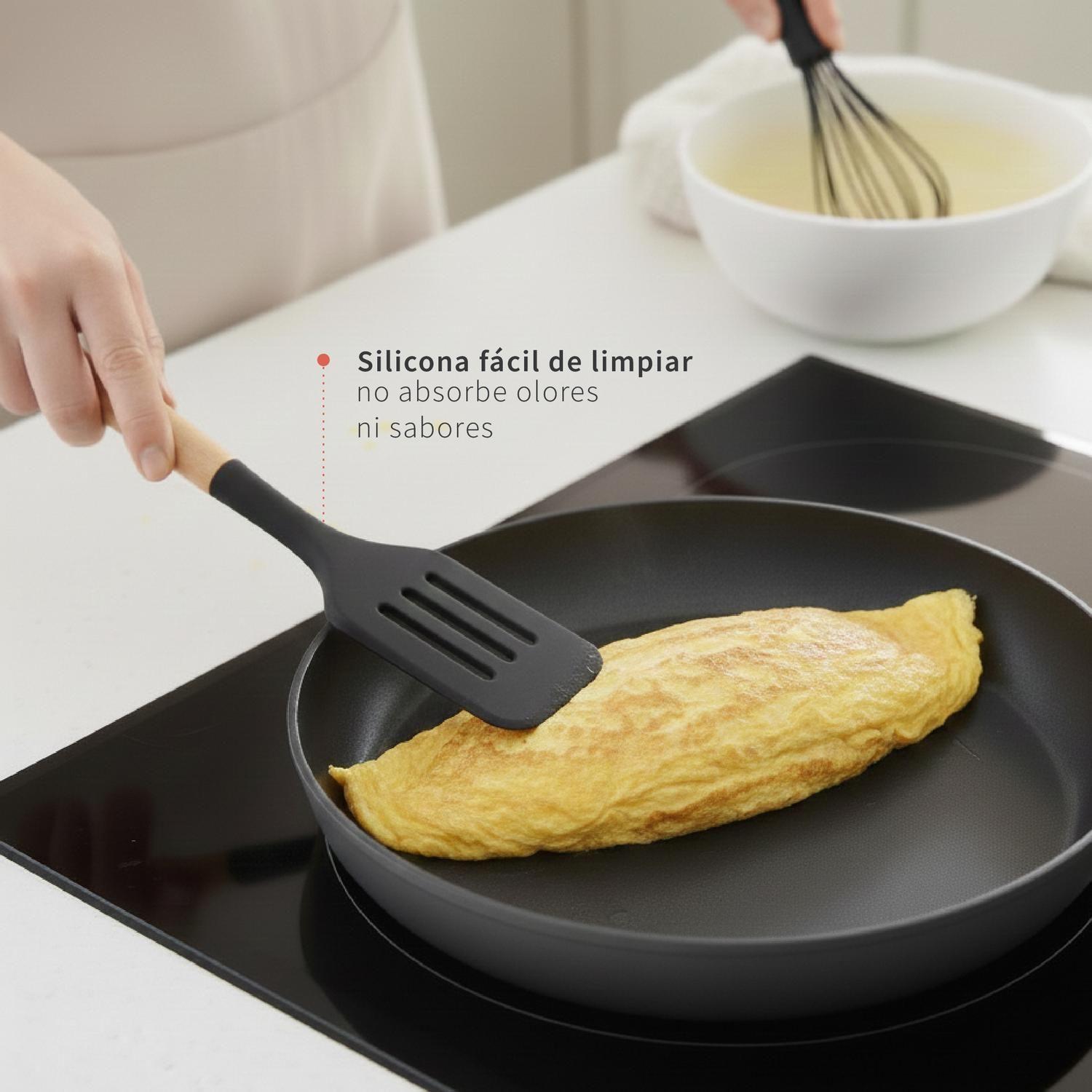 Set 12 Utensilios De Cocina Silicona Negro Simplit-3