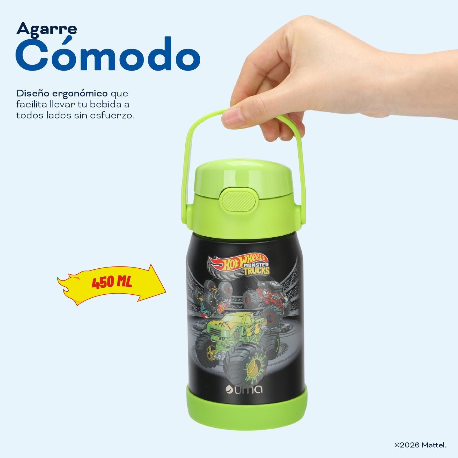 Botella Térmica Niños Hot Wheels Trucks 450ml Acero Inox UMA-4