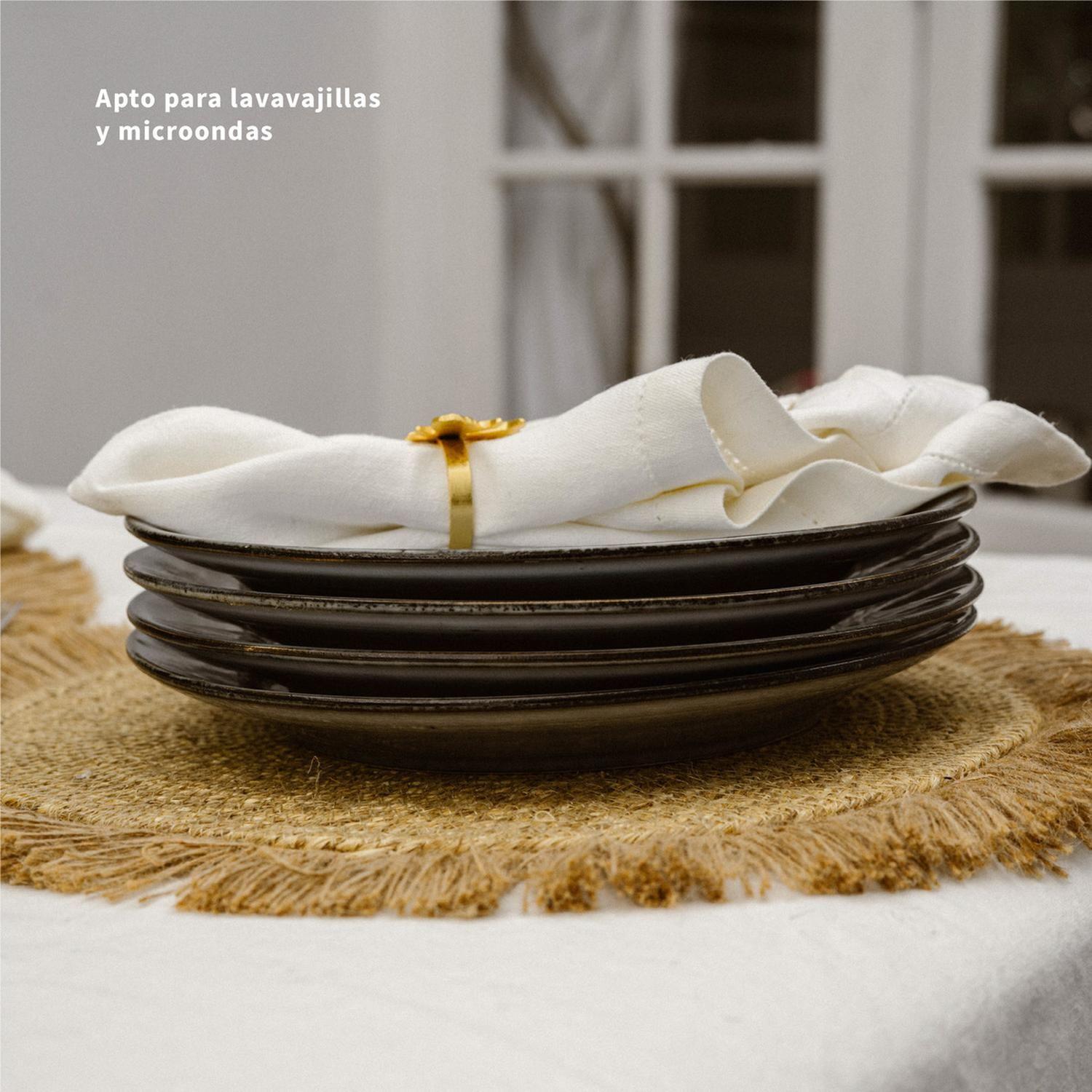 Set 4 Platos Fondo Cerámica 27,4 cm Siena Simplit-4