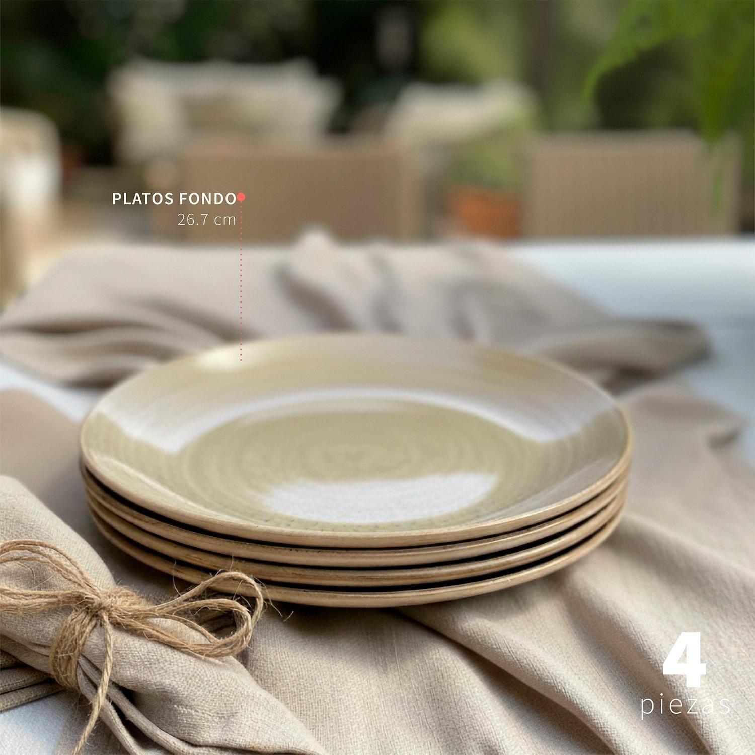 Set 4 Platos Fondo Cerámica 26,7cm Siena Simplit-2