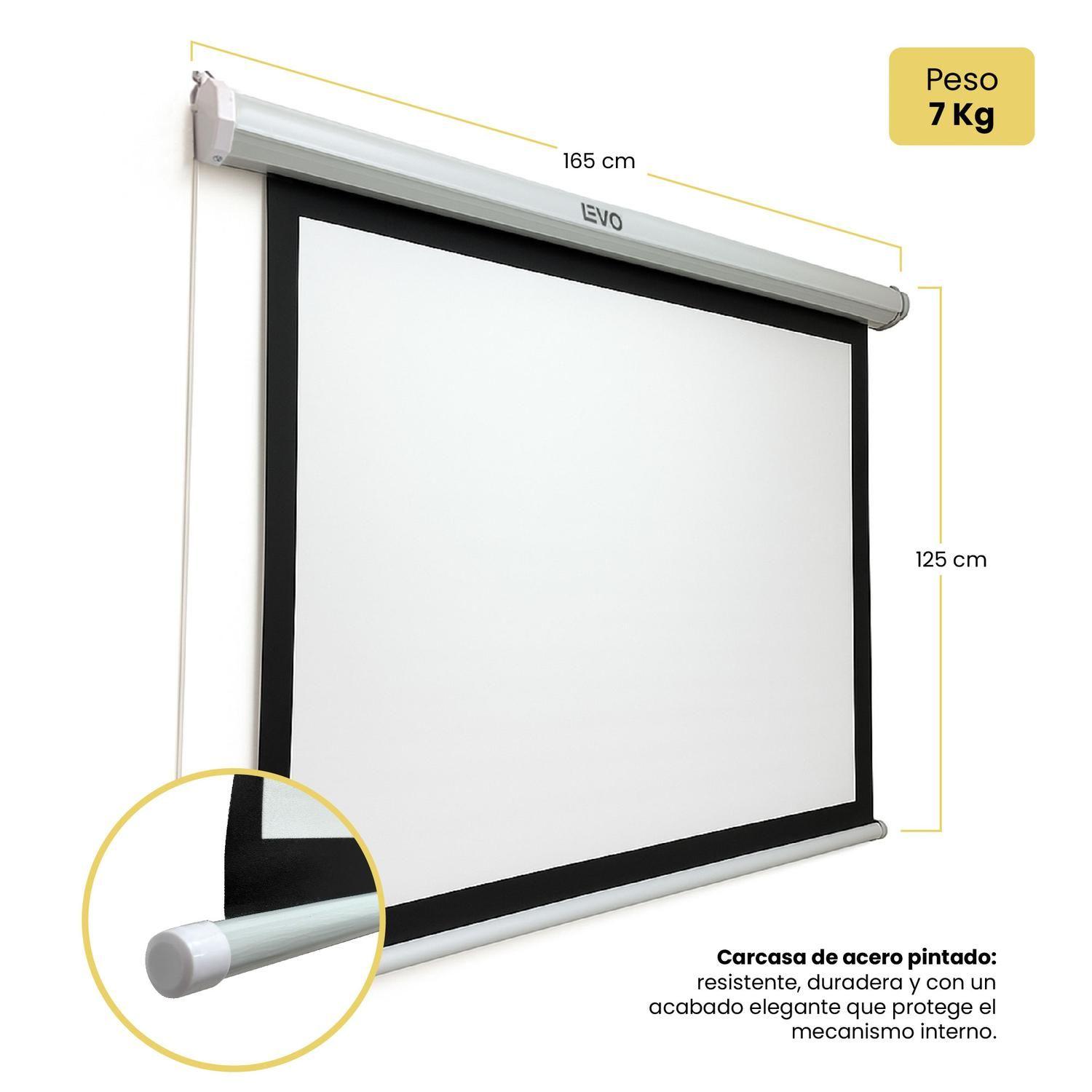 Proyector Portátil Lumix 9000lm + Telón Eléctrico 80" LEVO-6