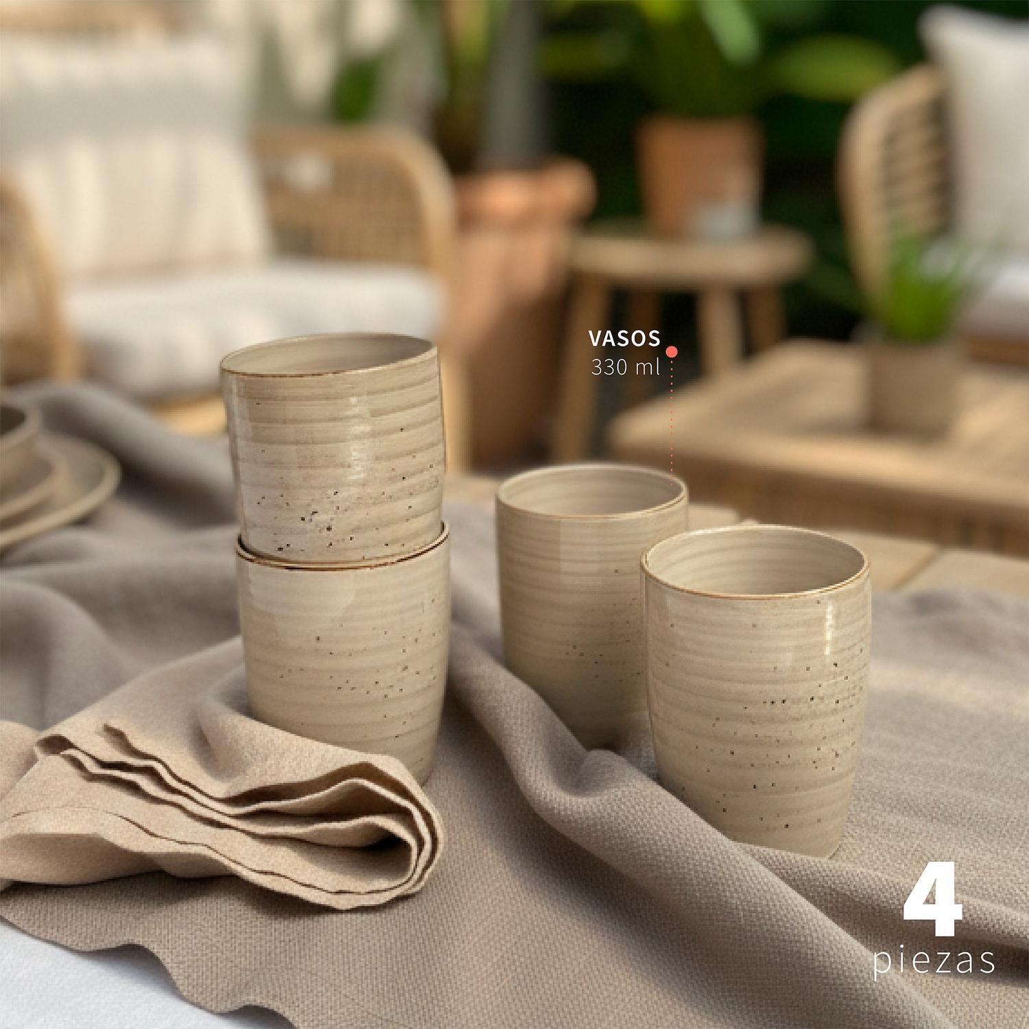 Set 8 Vasos Cerámica 330 ml Siena Simplit-2