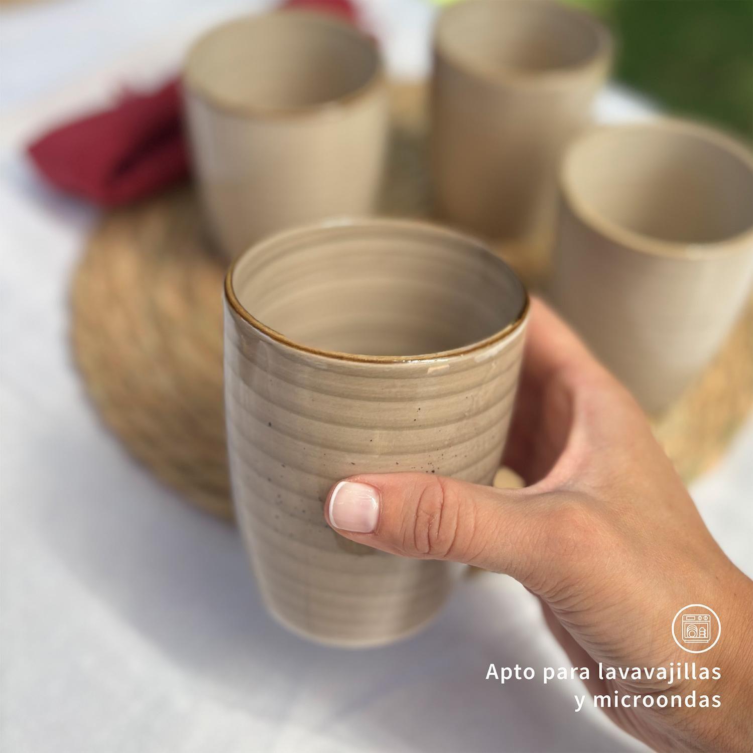 Set 8 Vasos Cerámica 330 ml Siena Simplit-5