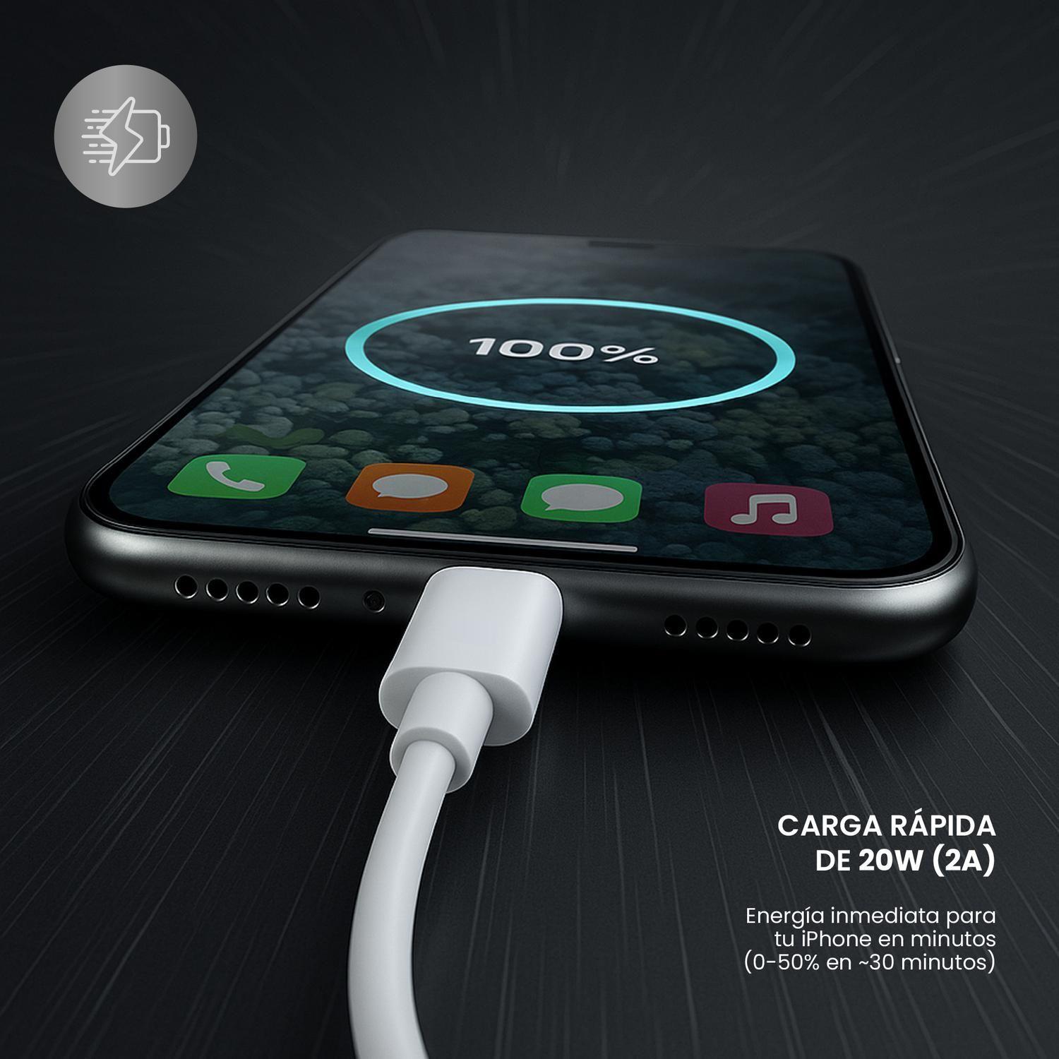 Cable De Carga Lightning Iphone 1 Mt Blanco LEVO-2
