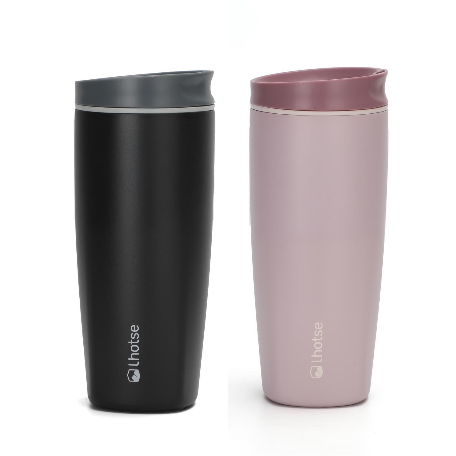 Vaso Mug Térmico Agua Café 2X Termicup 590 ml Black + Pink-0