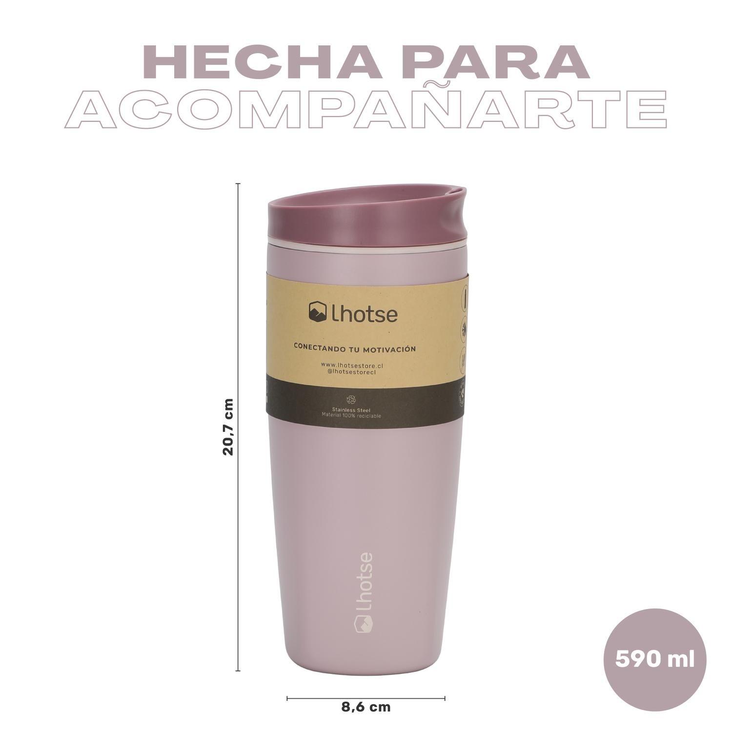 Vaso Mug Térmico Agua Café 2X Termicup 590 ml Black + Pink-5