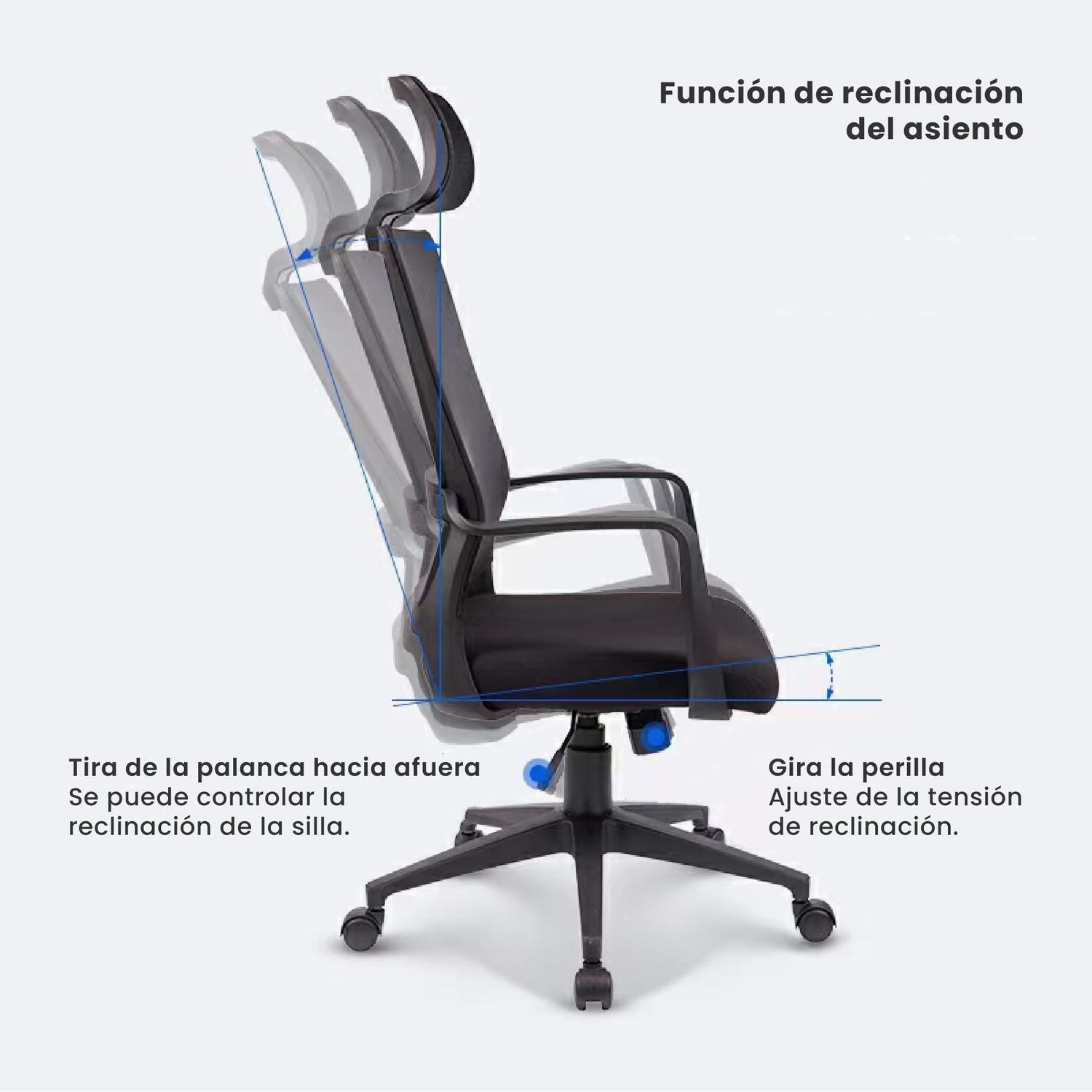 Silla Escritorio Aura Oficina Ergonomica Negra Levo-4