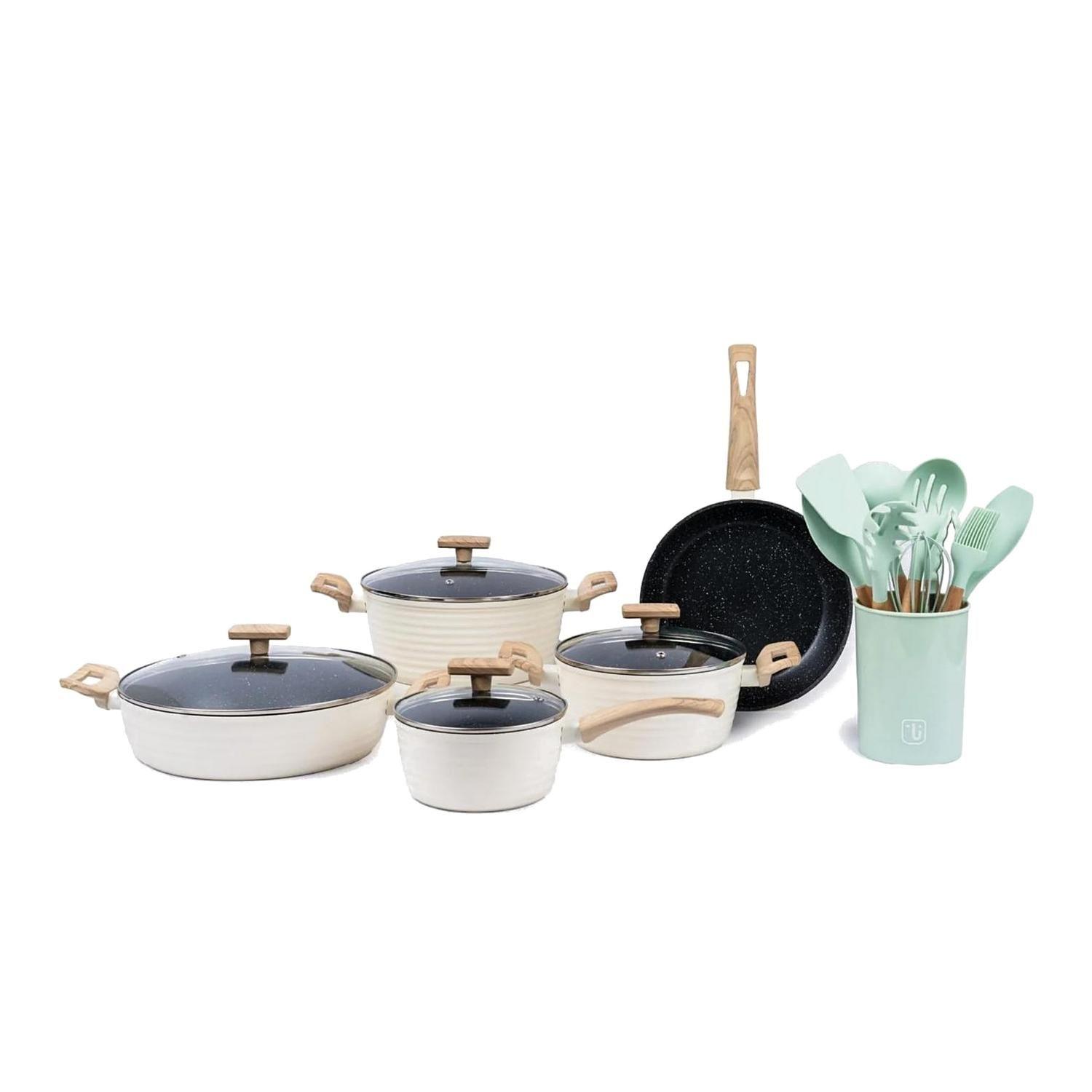 Batería Cocina Savannah 9pzs + Set 12 Utensilios Calipso-0