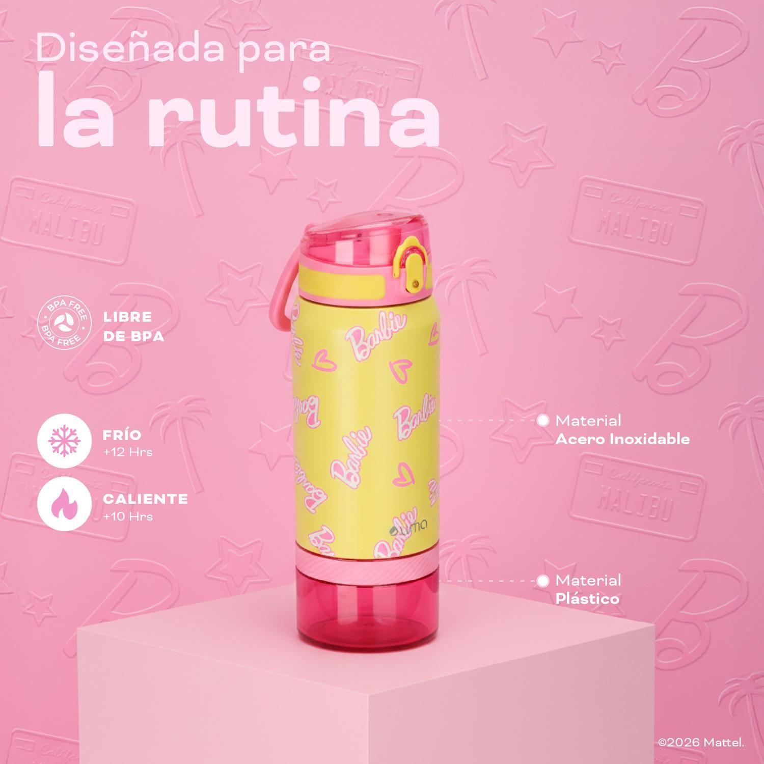 Botella Térmica Niños Barbie Shine 2 en 1 590ml Acero Inox UMA-3