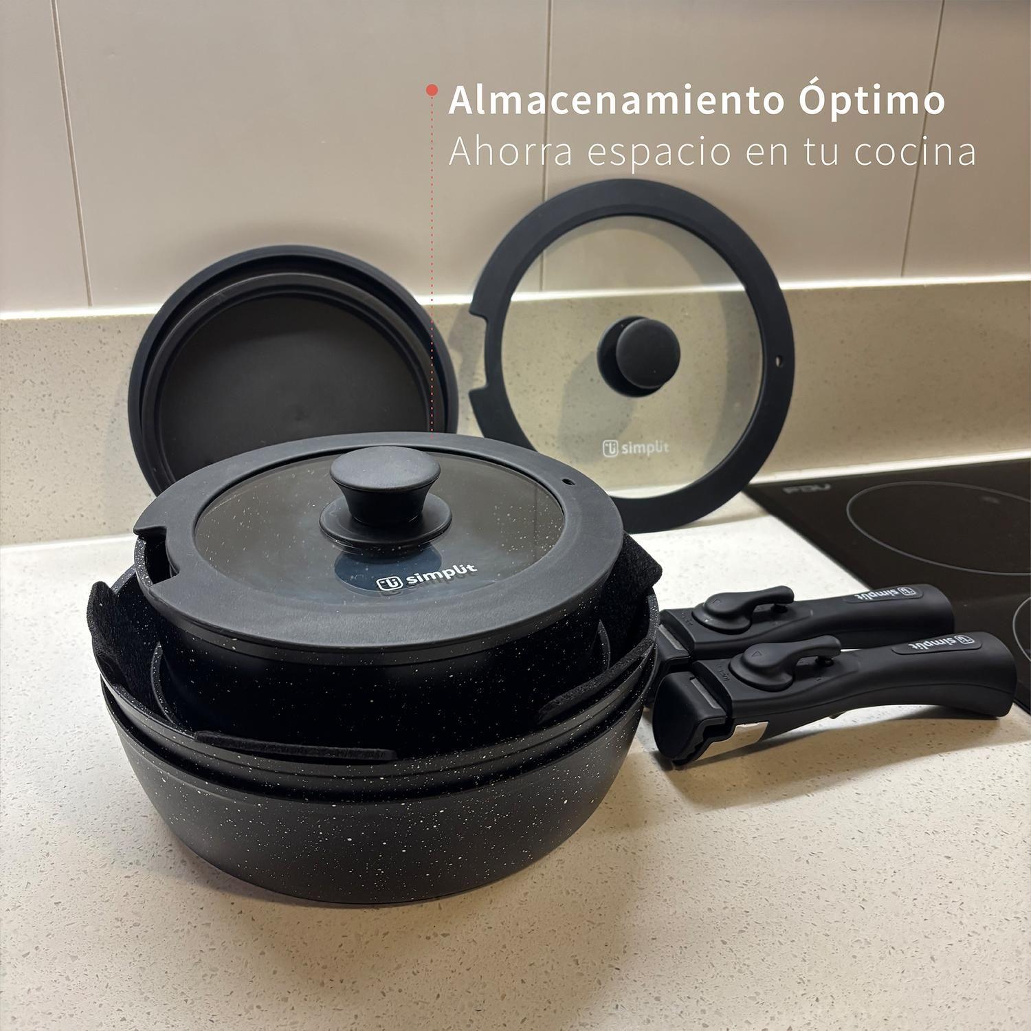 Batería de Cocina Antiadherente Oxford Granito 15pcs Simplit-2