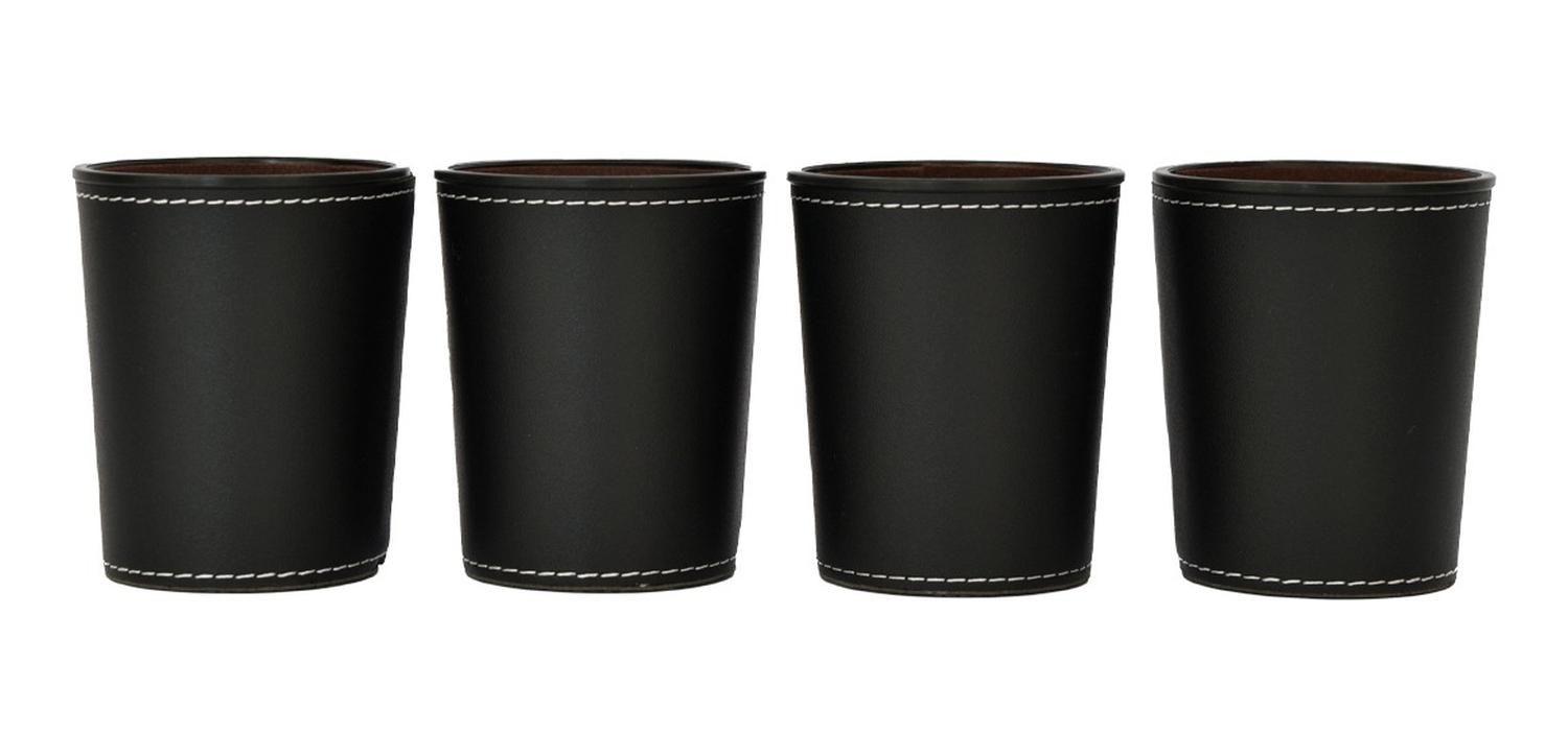 Juego De 4 Cachos Eco Cuero Negro Simplit-6