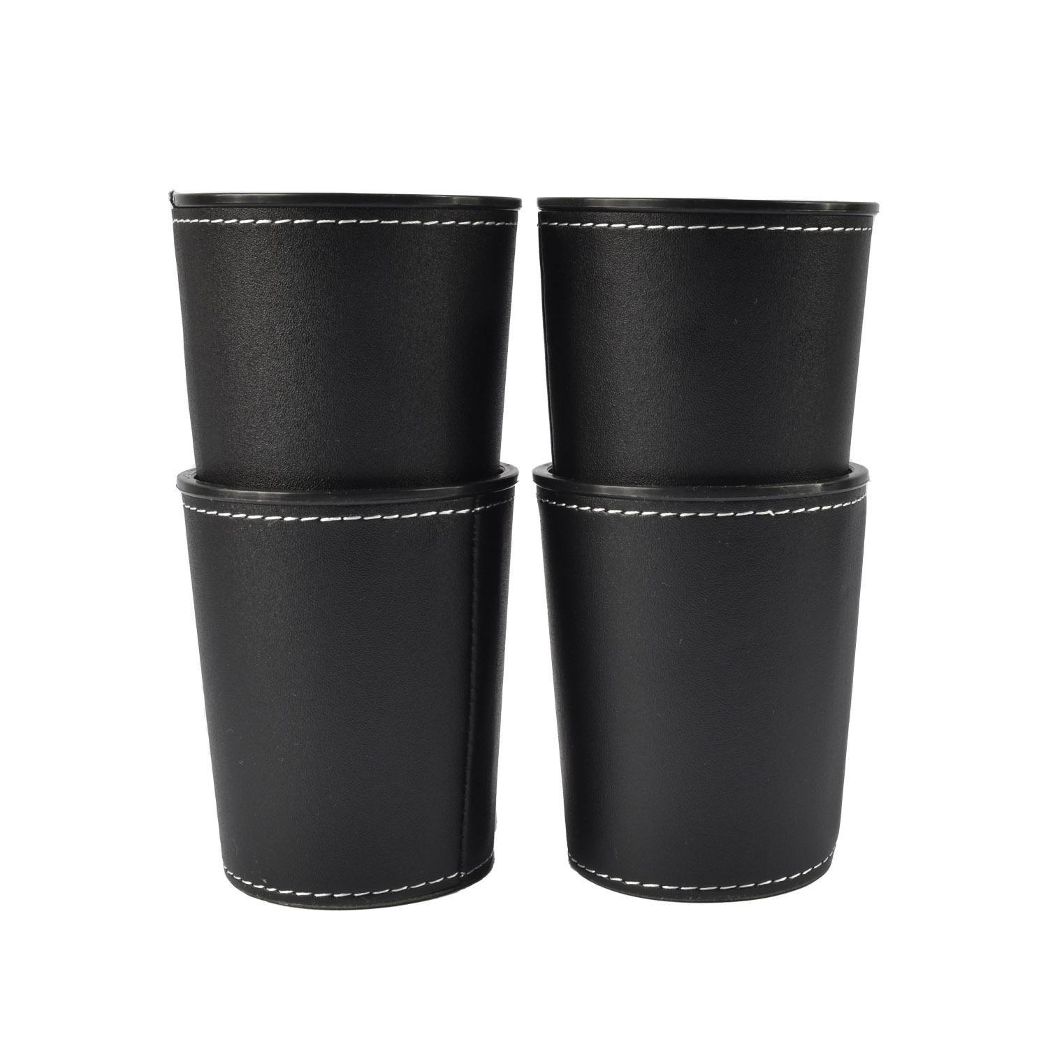 Juego De 4 Cachos Eco Cuero Negro Simplit-5