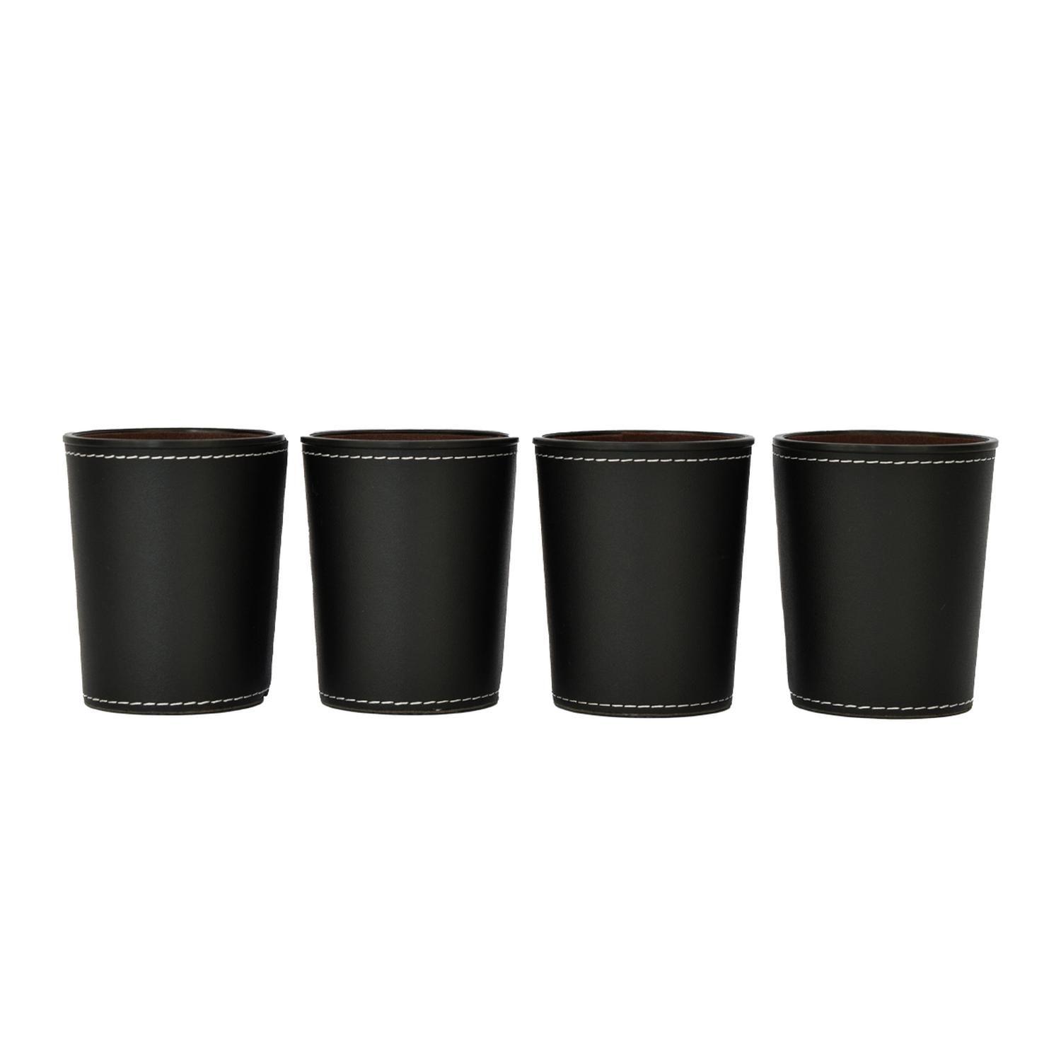Juego De 4 Cachos Eco Cuero Negro Simplit-6
