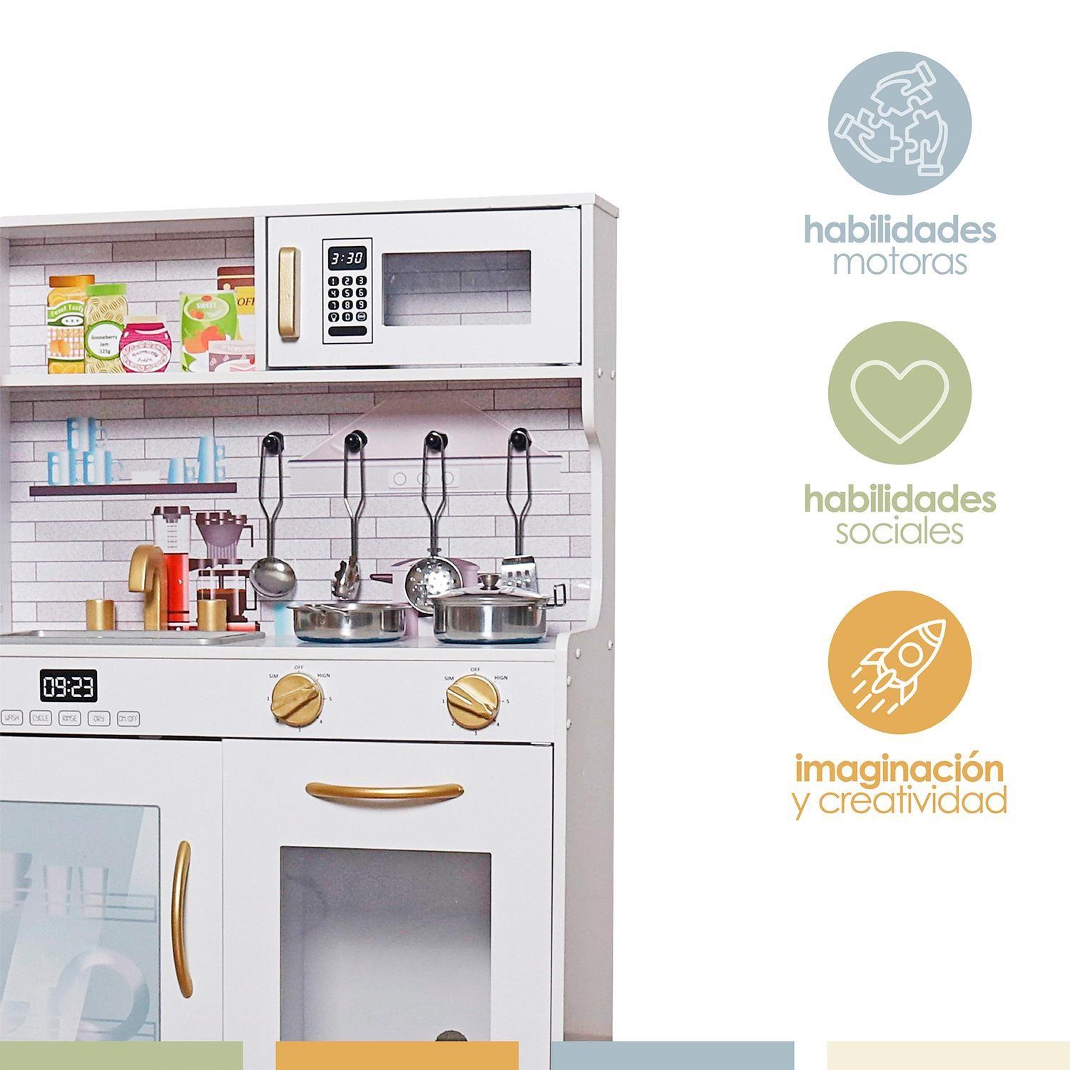 Cocina de Juguete Infantil Niños Madera Accesorios Bandú-3