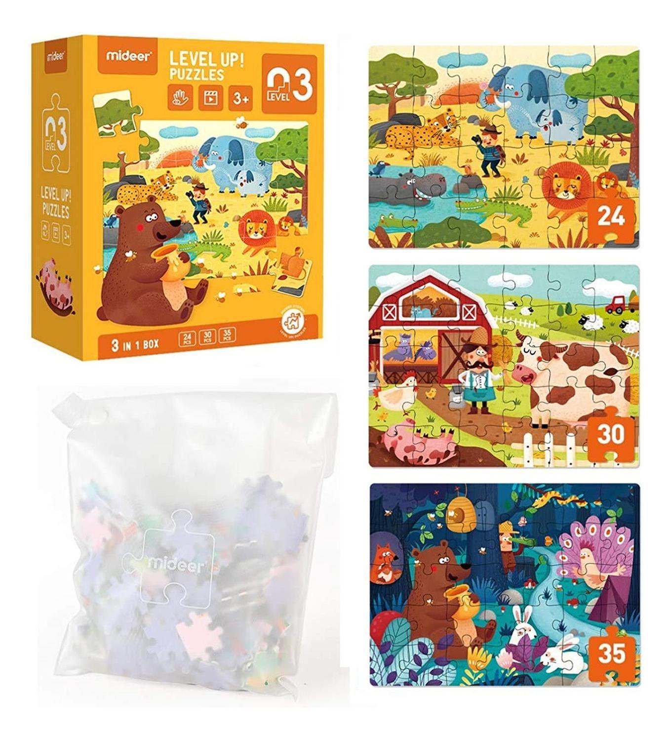 Level Up Puzzles Nivel 3 Habitats Naturales 3 Puzzles MiDeer-0