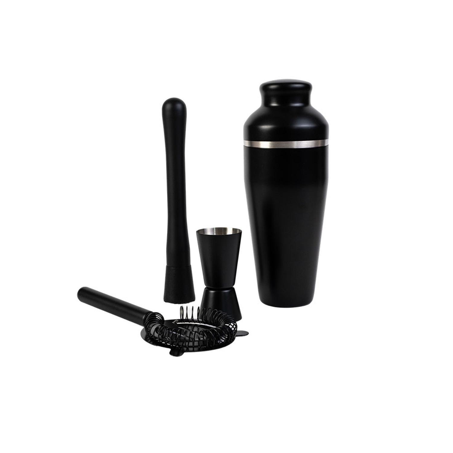 Set Coctelera Acero Inoxidable Black 4 Piezas Day-0