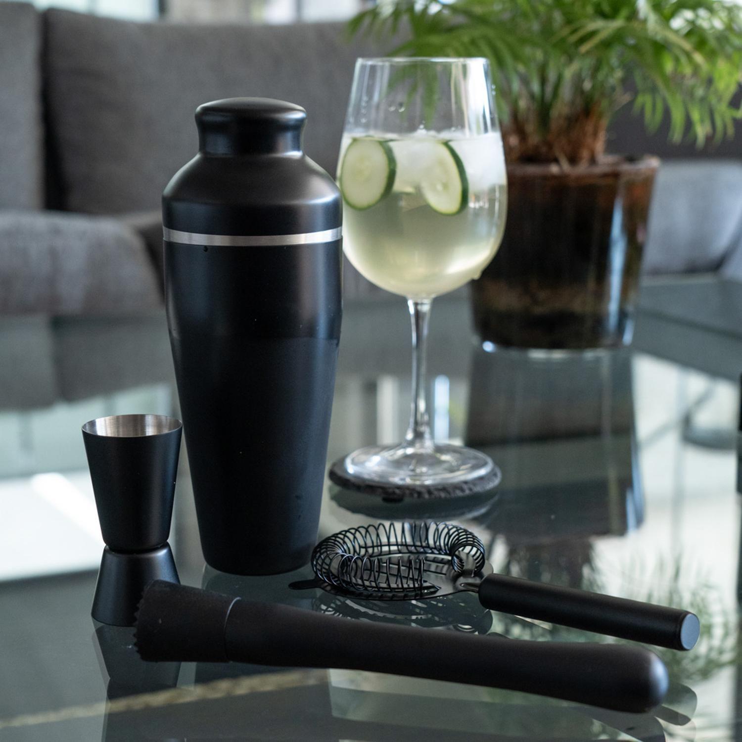 Set Coctelera Acero Inoxidable Black 4 Piezas Day-3