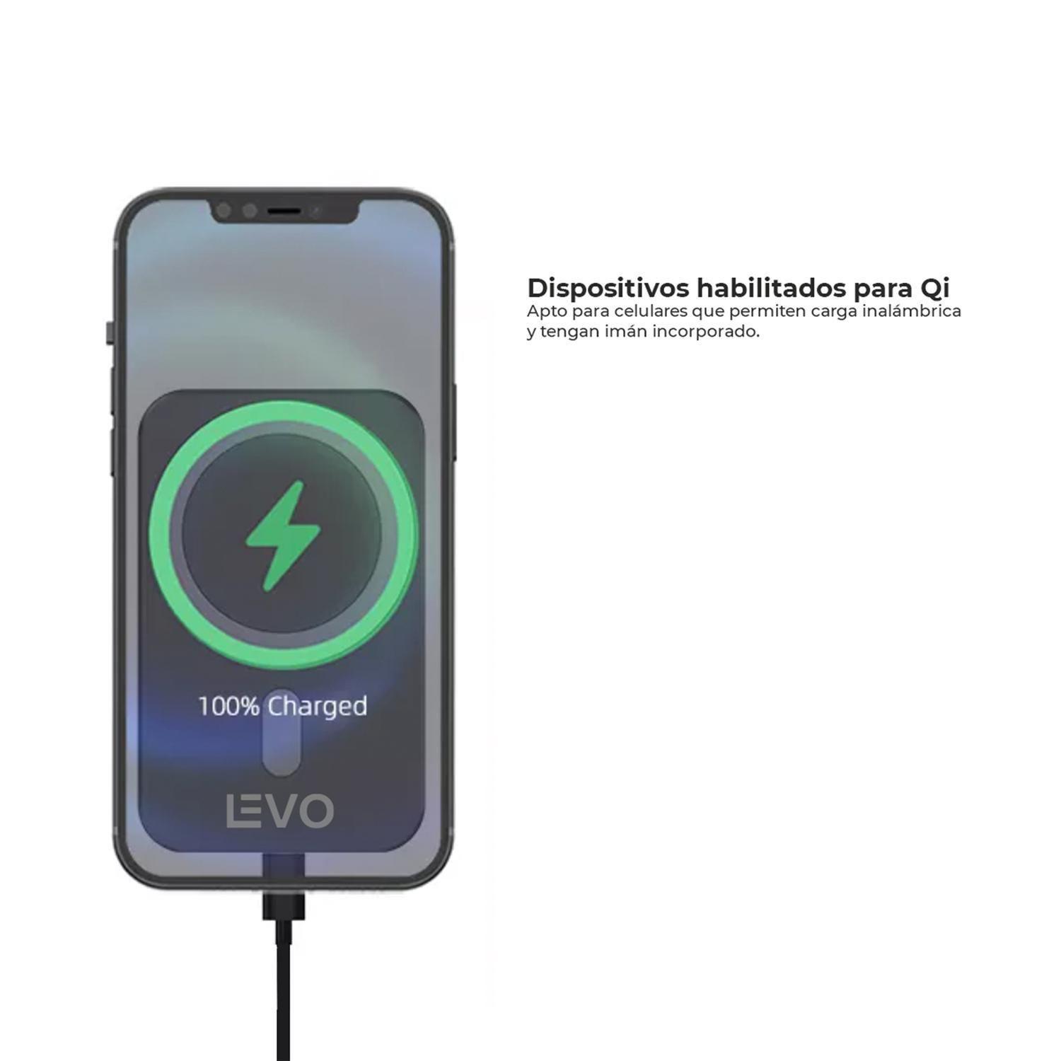 Cargador Inalámbrico Rápido Auto iPhone 12/13 V+ LEVO-3