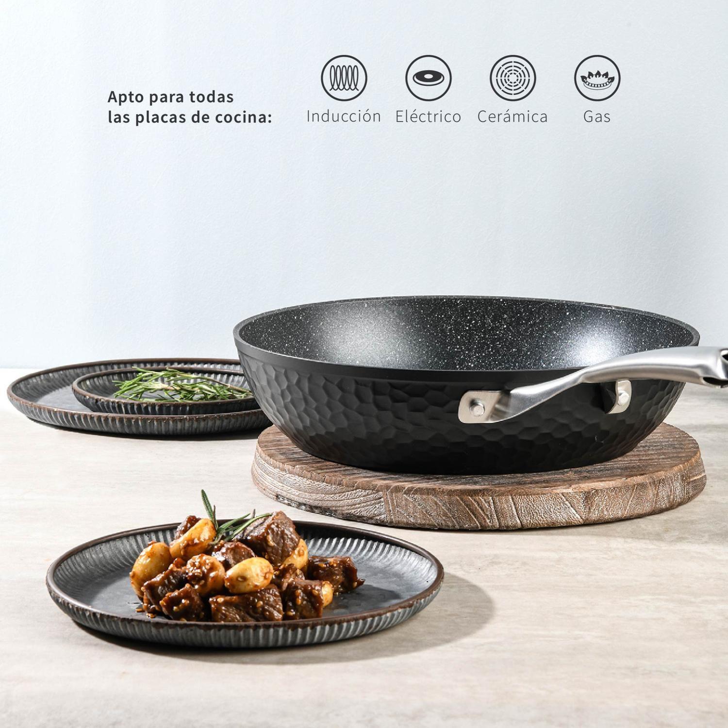 Batería Cocina Black Copper 7pzs + 12 Utensilios Negro-3