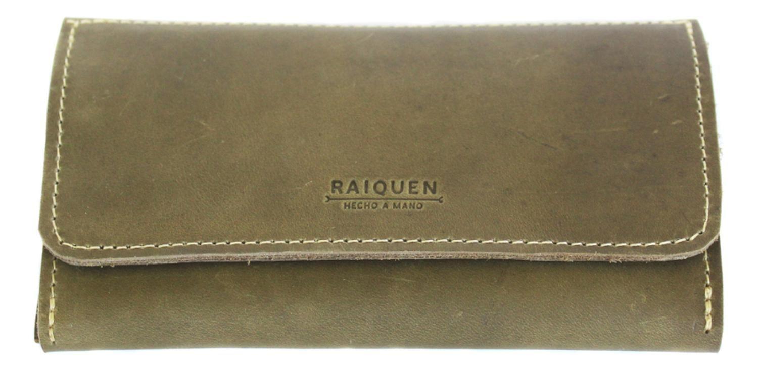 Tabaquera De Cuero Verde Cowboy Hecho A Mano Raiquen-0