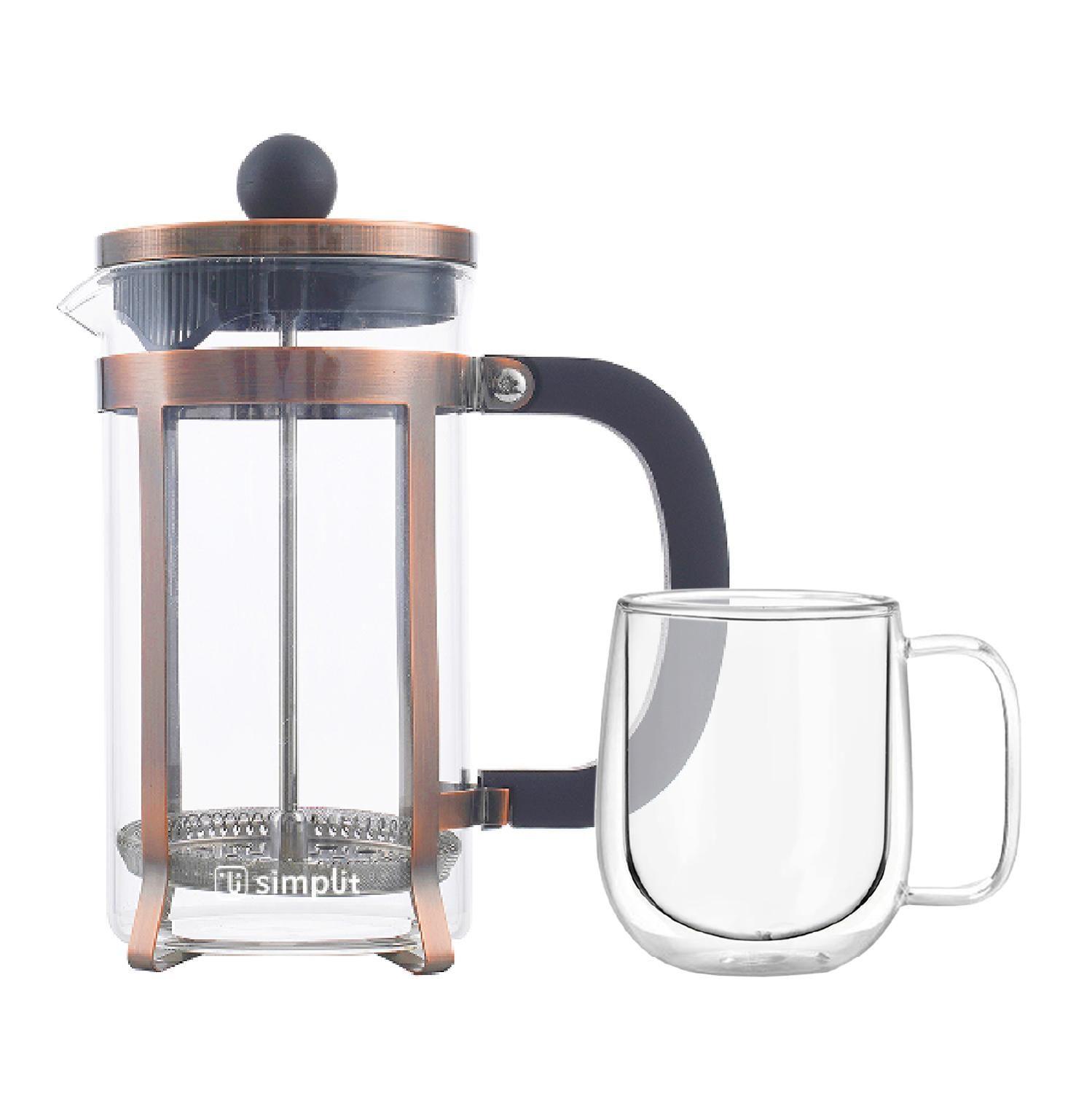Pack Cafetera Francesa 600 ml + Taza Mug 300 ml Simplit-0
