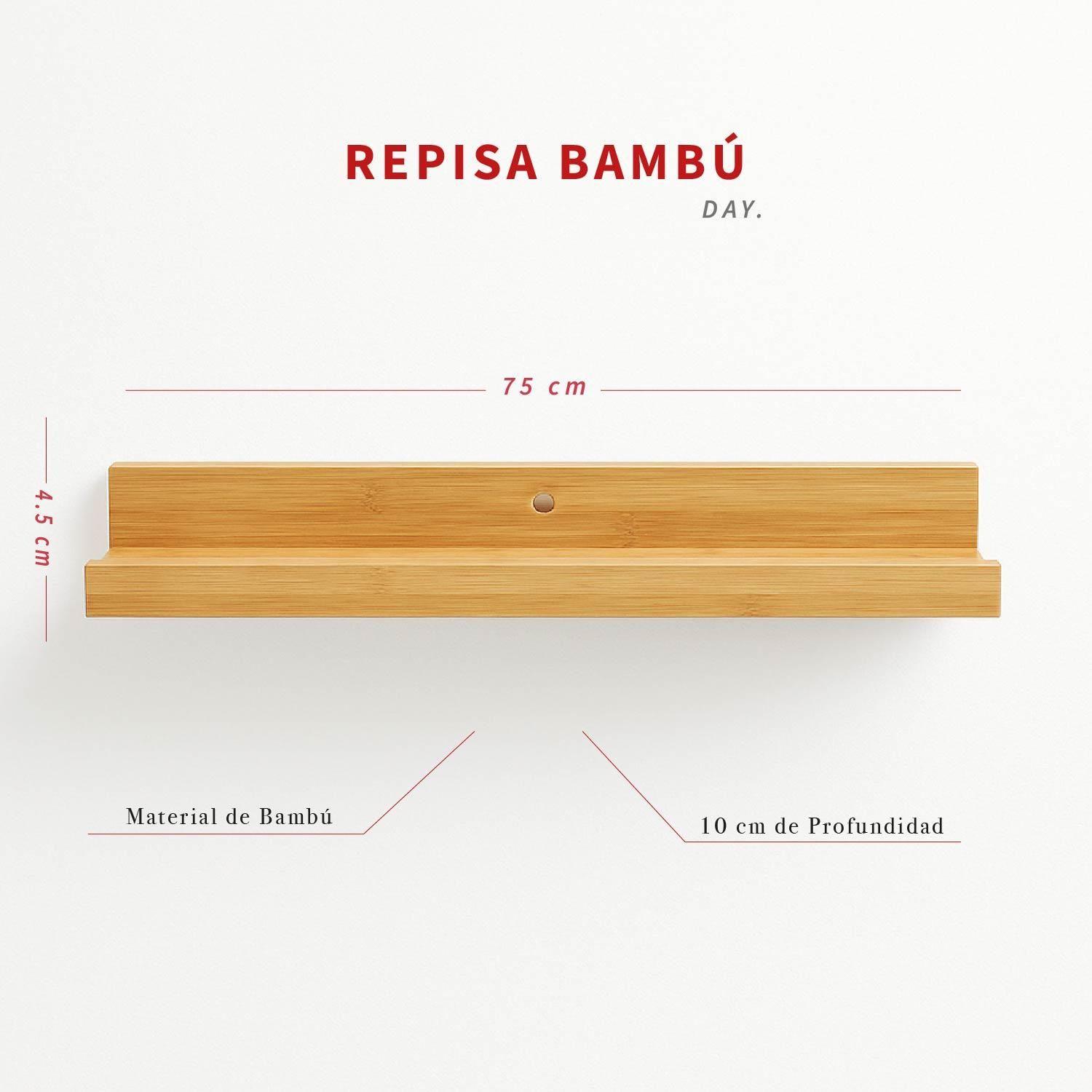 Repisa Flotante para Cuadros de Bambú 75 cm DAY-3