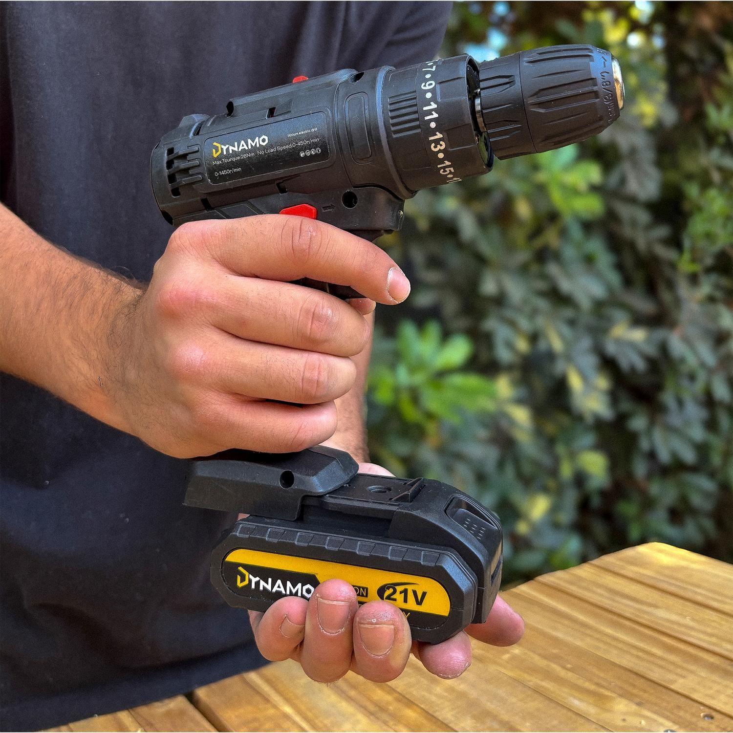 Taladro Desatornillador Inalámbrico Dynamo 21V + 2 baterías-2
