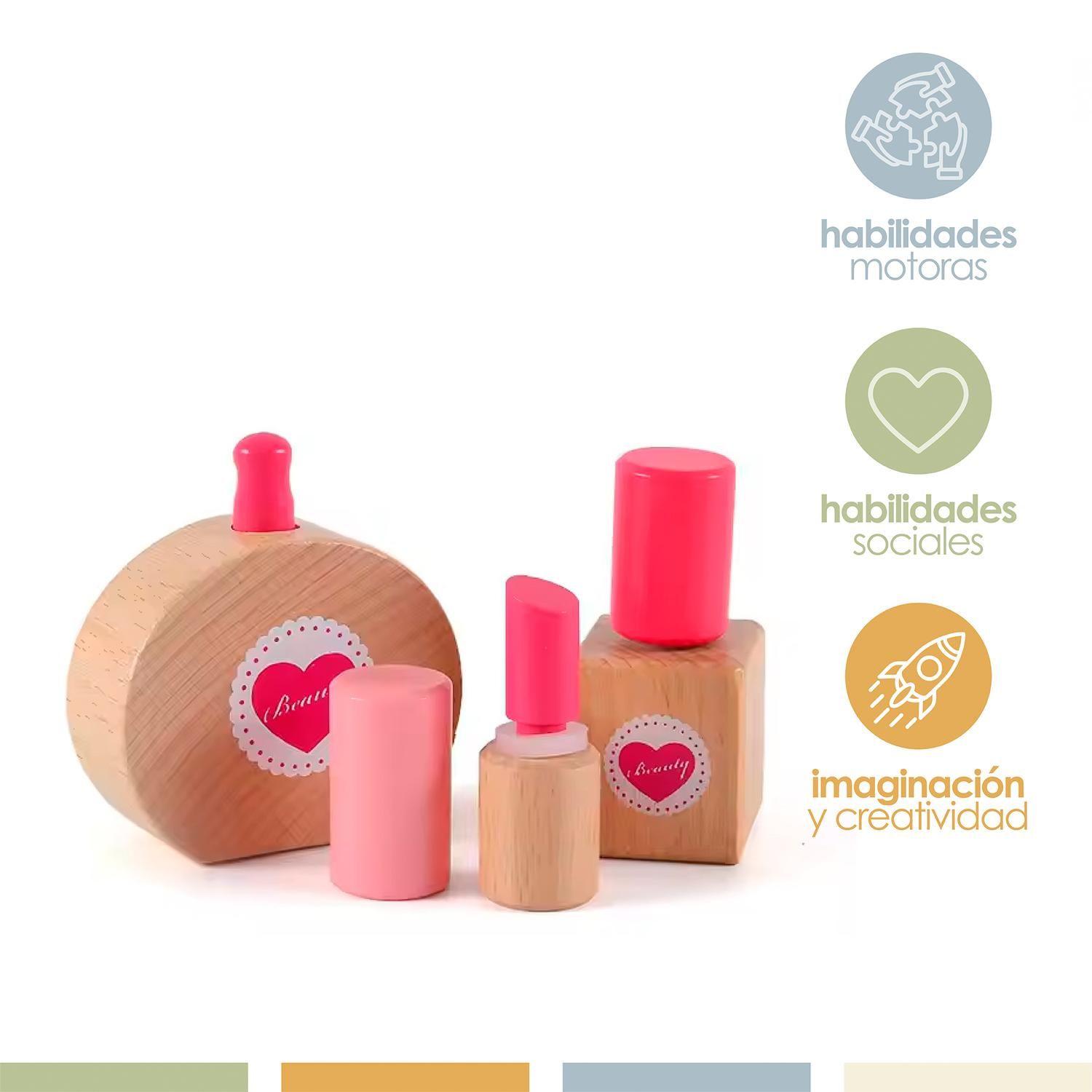 Juego de Maquillaje Set Belleza de Roll Niños Madera Bandú-2
