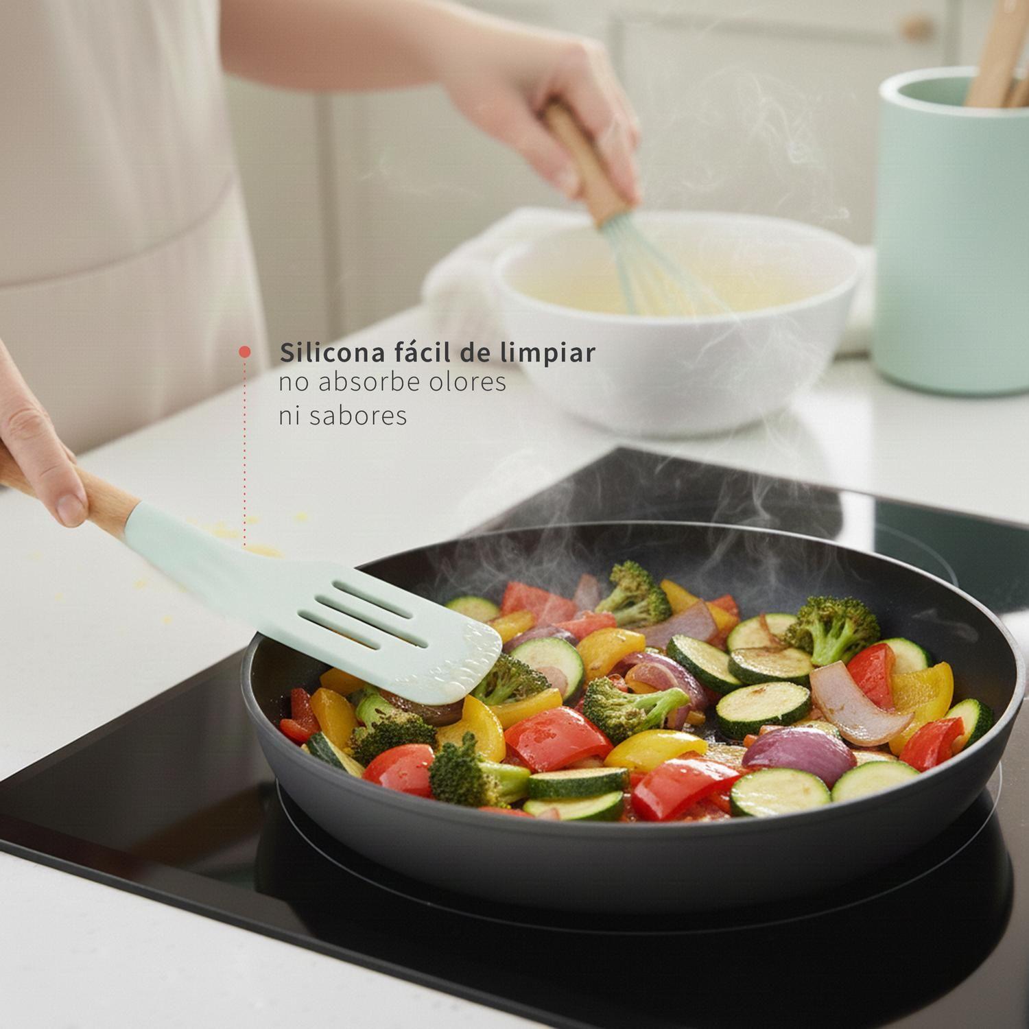 Set 12 Utensilios De Cocina Silicona Calipso Simplit-3