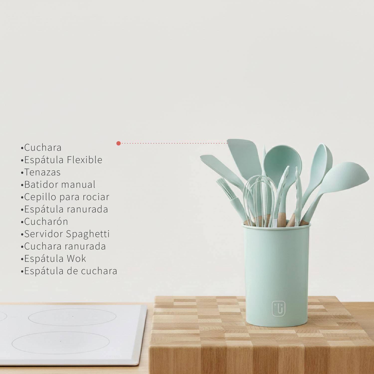 Set 12 Utensilios De Cocina Silicona Calipso Simplit-6