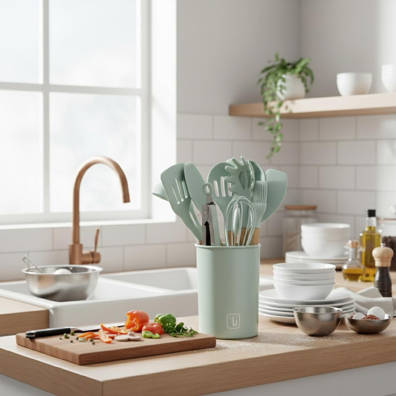 Set 12 Utensilios De Cocina Silicona Calipso Simplit-7