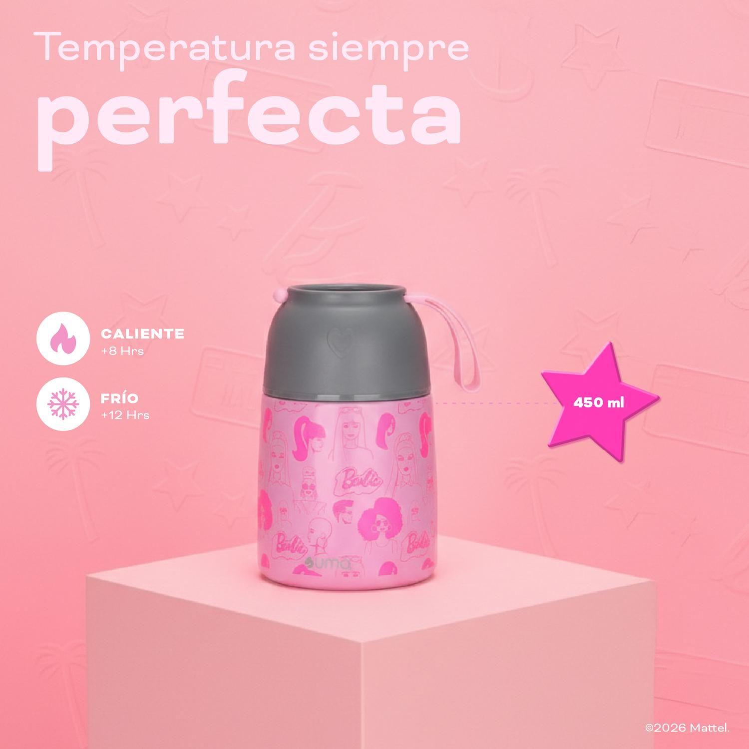 Termo Comida Barbie & Friends + Cuchara 450ml Acero Inox UMA-3
