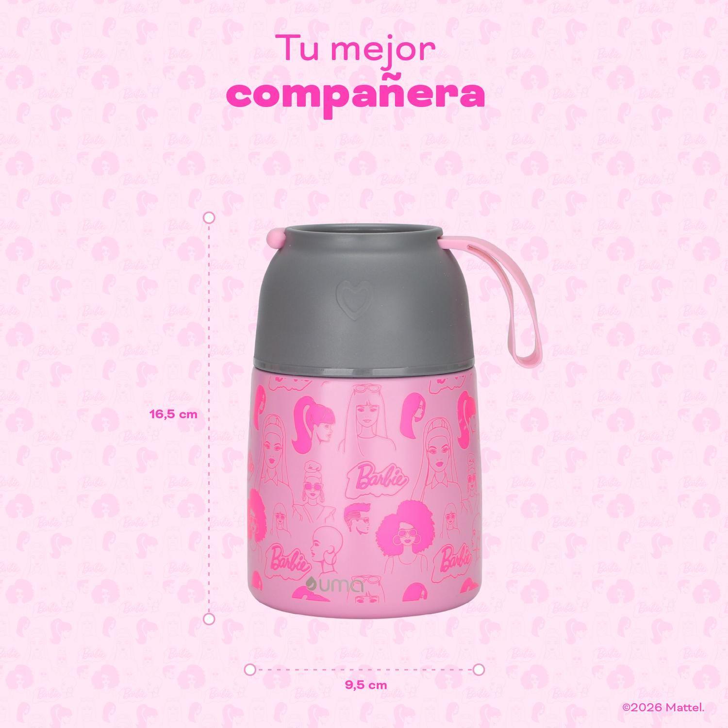 Termo Comida Barbie & Friends + Cuchara 450ml Acero Inox UMA-5
