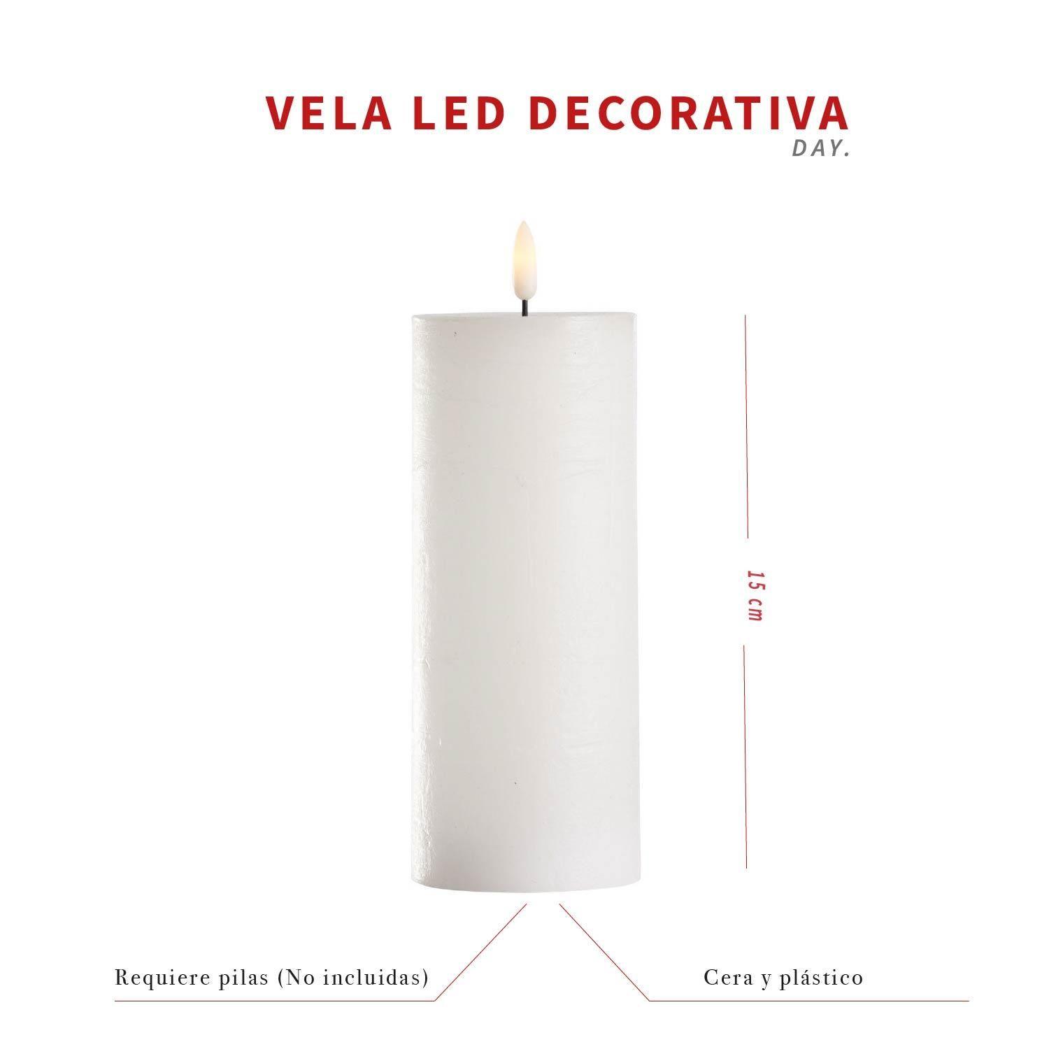 Vela LED Decorativa con Llama Realista 15 cm DAY-4