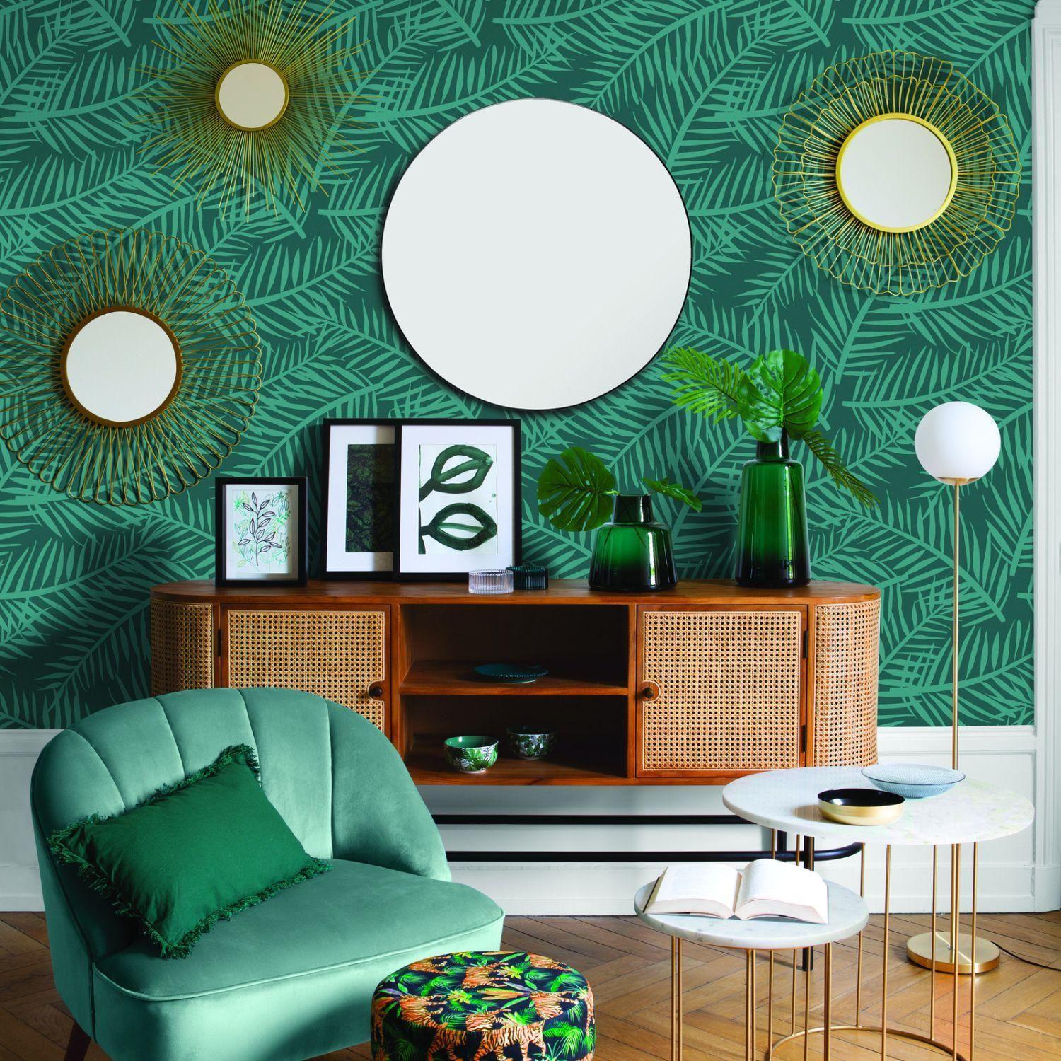 Espejo Redondo Alice 76 Cm Con Borde Metal Negro Atmosphera-2