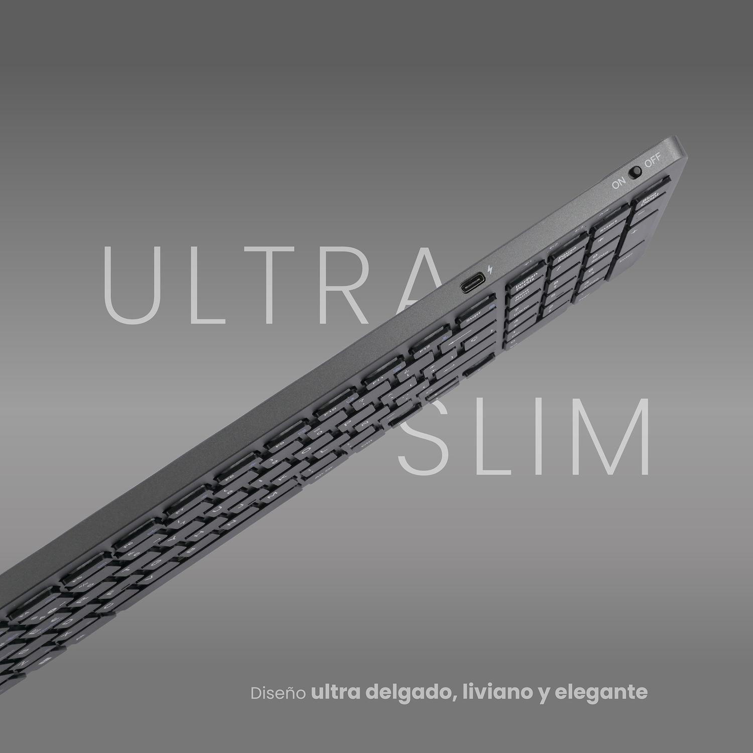Teclado Inalámbrico Cygna Slim Grafito Levo-2