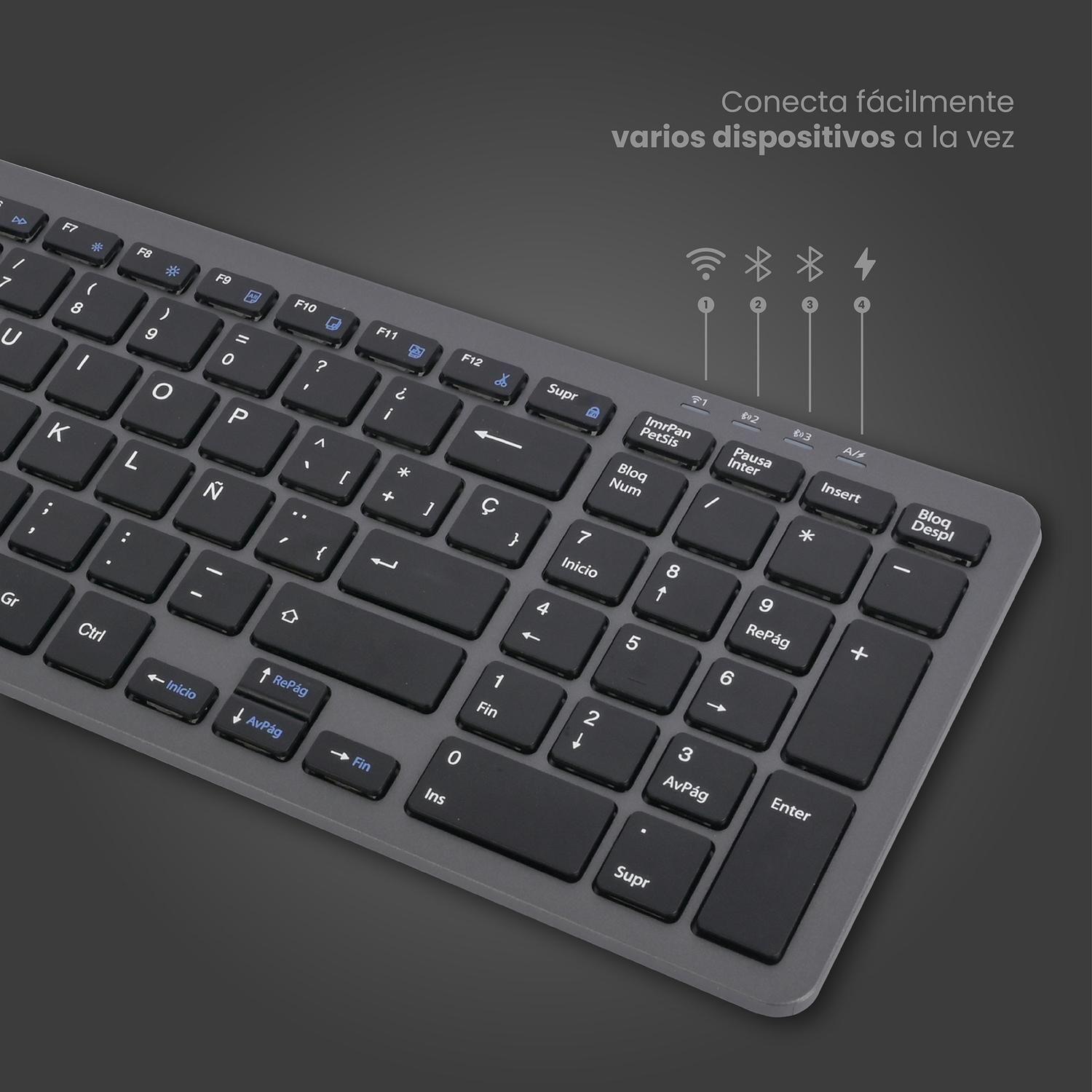 Teclado Inalámbrico Cygna Slim Grafito Levo-4