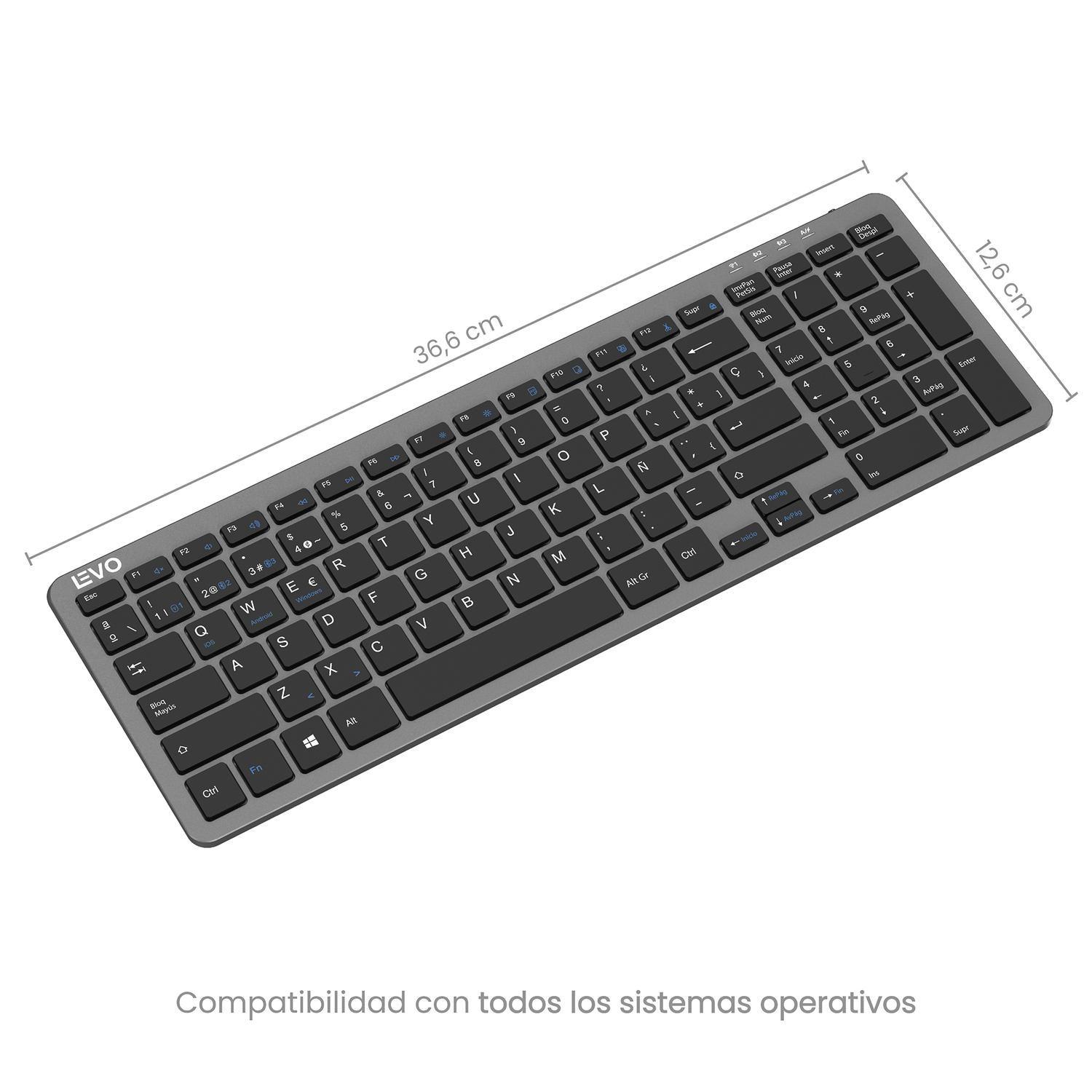 Teclado Inalámbrico Cygna Slim Grafito LEVO-3