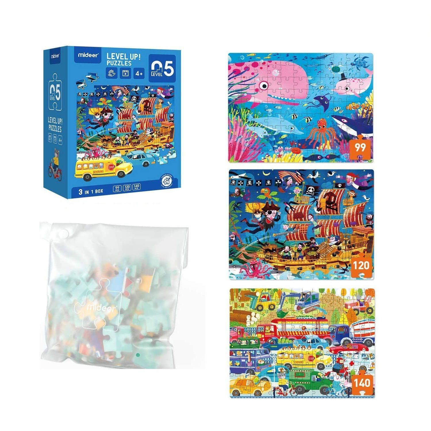 Level Up Puzzles Nivel 5 Tour De Aventuras, 3 Puzzles MiDeer-0