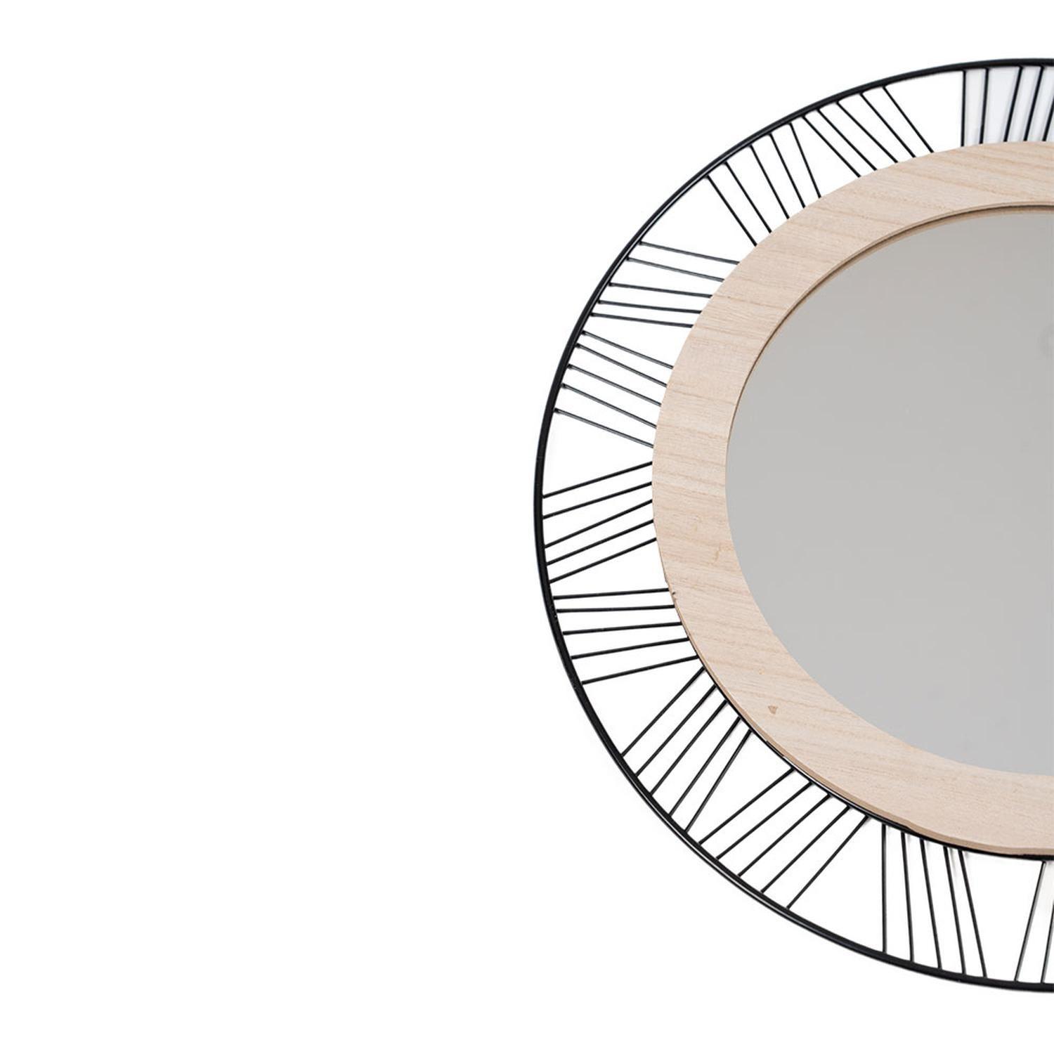 Espejo Joe Diametro 45 Cm Metal y MDF Atmosphera-2