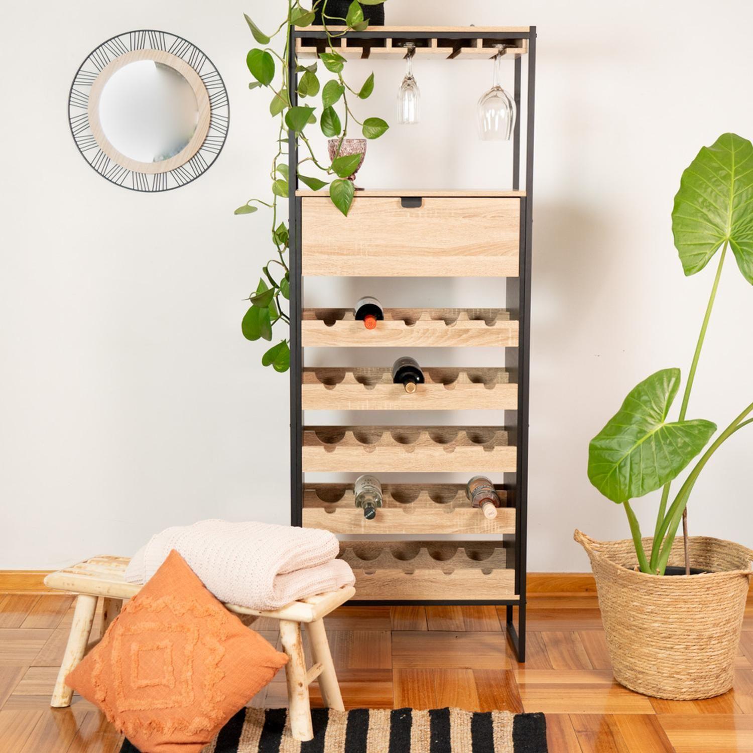 Espejo Joe Diametro 45 Cm Metal y MDF Atmosphera-4