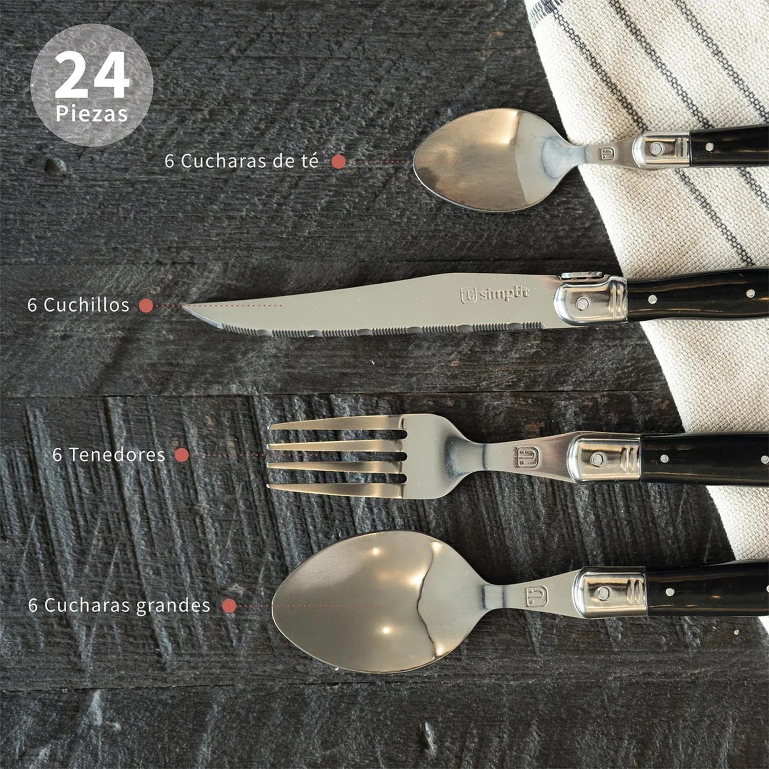 Set de Cuchillería 24 pcs Cubiertos Paris Simplit-4