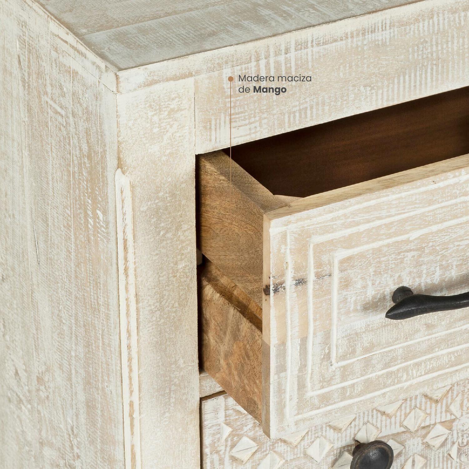 Cómoda 12 Cajones Madera tallada 127x40x94,5 cm Atmosphera-2