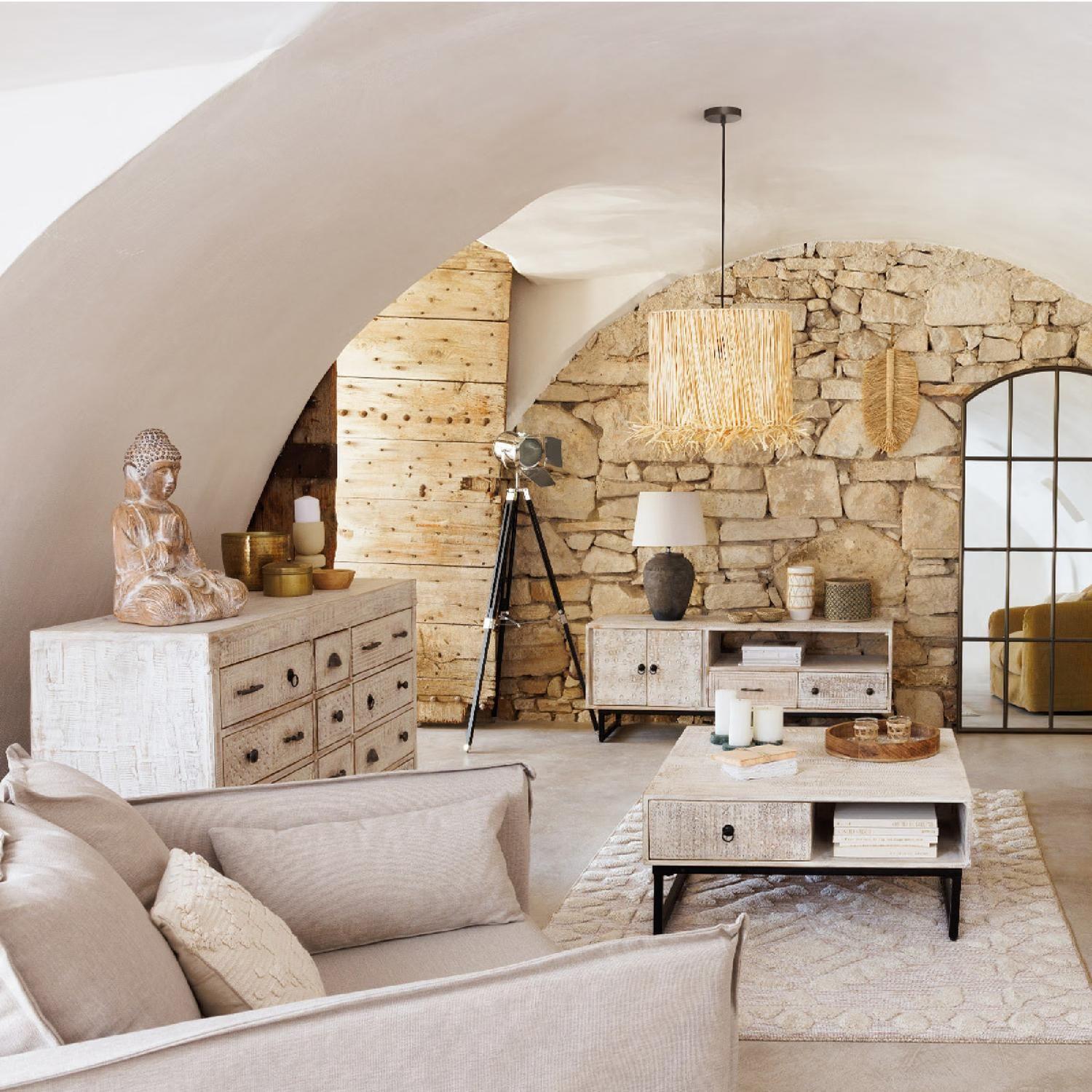 Cómoda 12 Cajones Madera tallada 127x40x94,5 cm Atmosphera-3