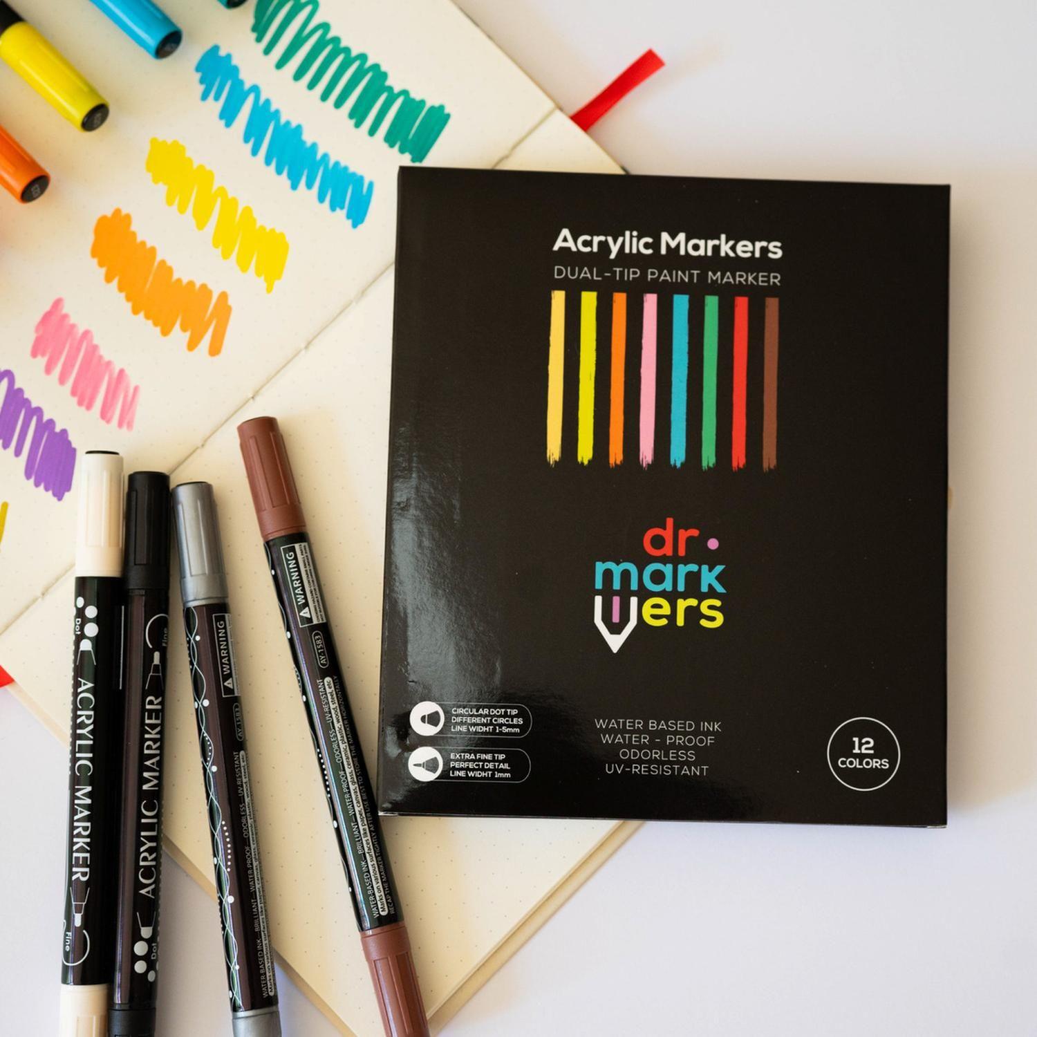 Caja Marcadores Acrilicos 12 colores Dr. Markers-5