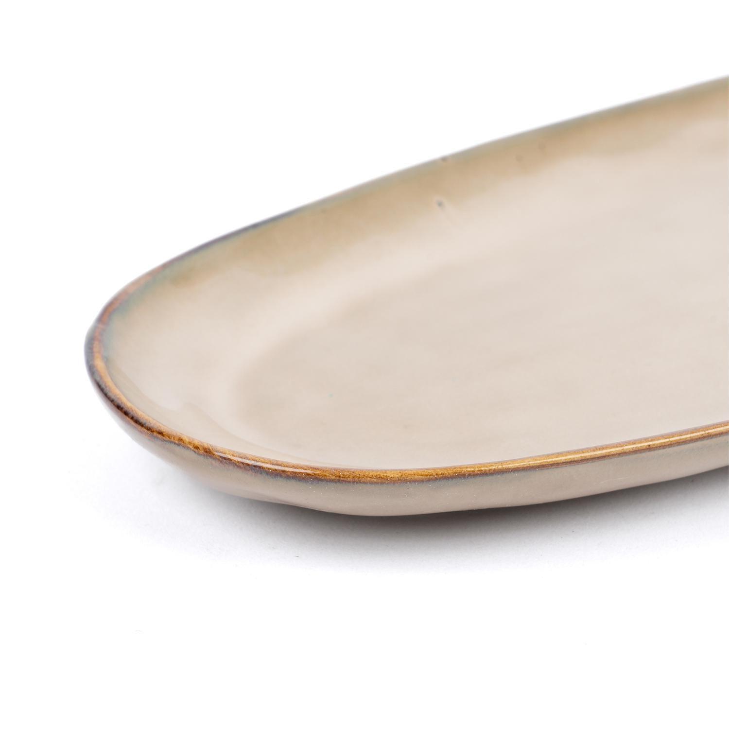 Fuente Ovalada Aperitivo Cerámica 36 cm Siena Simplit-5