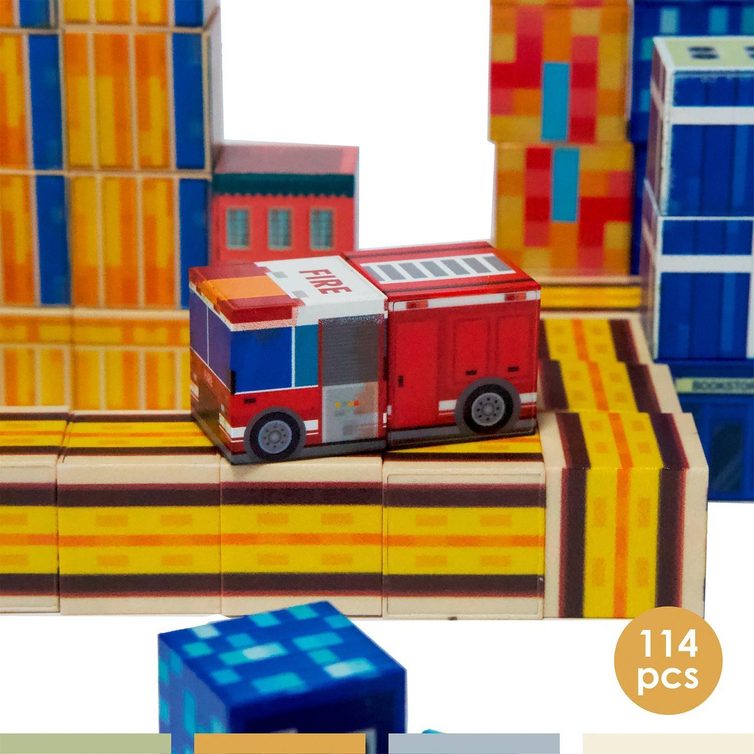 Juego Bloques Magnéticos 114pcs MineBlocks Ciudad Bandú-3